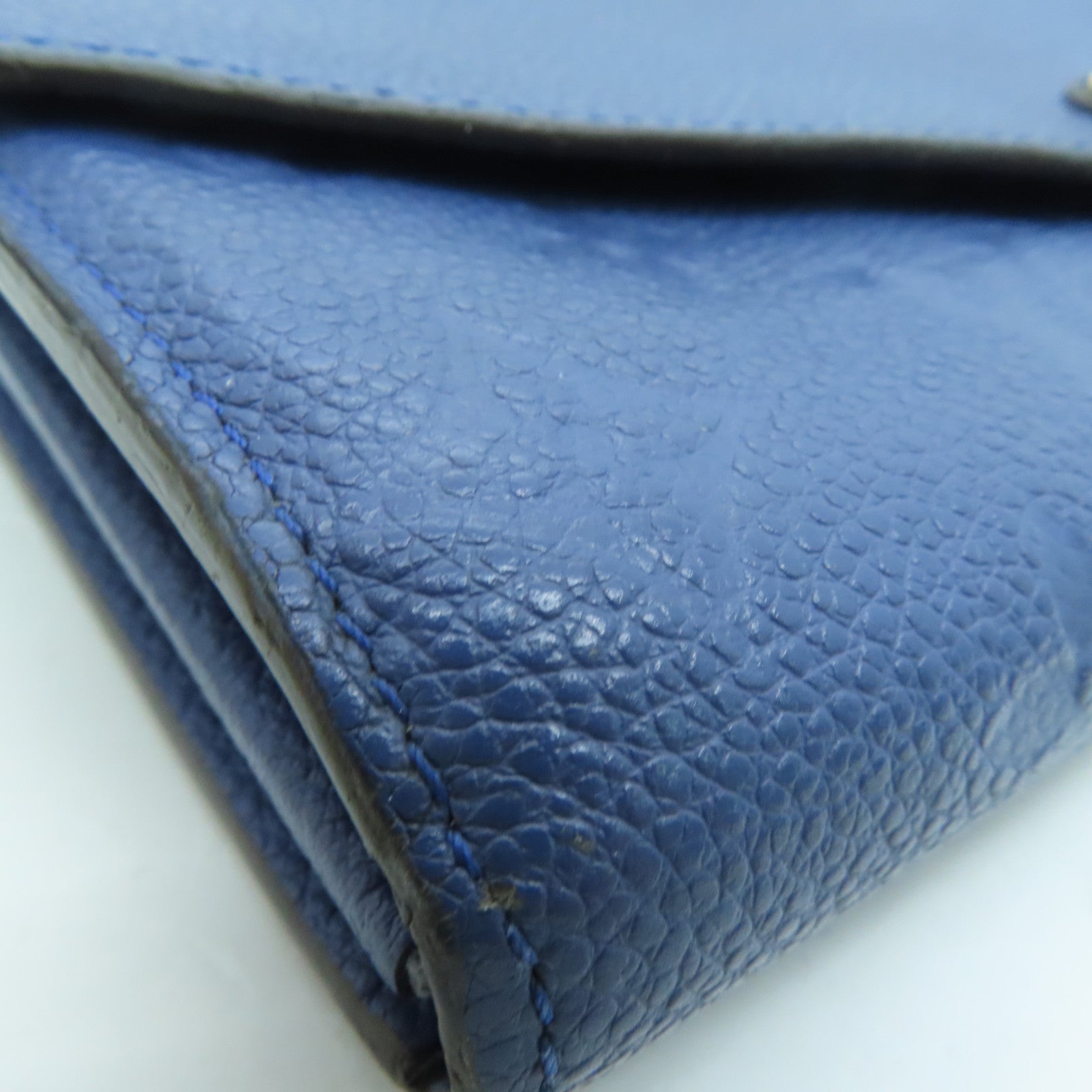 LOUIS VUITTON Monogram Empreinte Sarah金扣钱包深蓝色