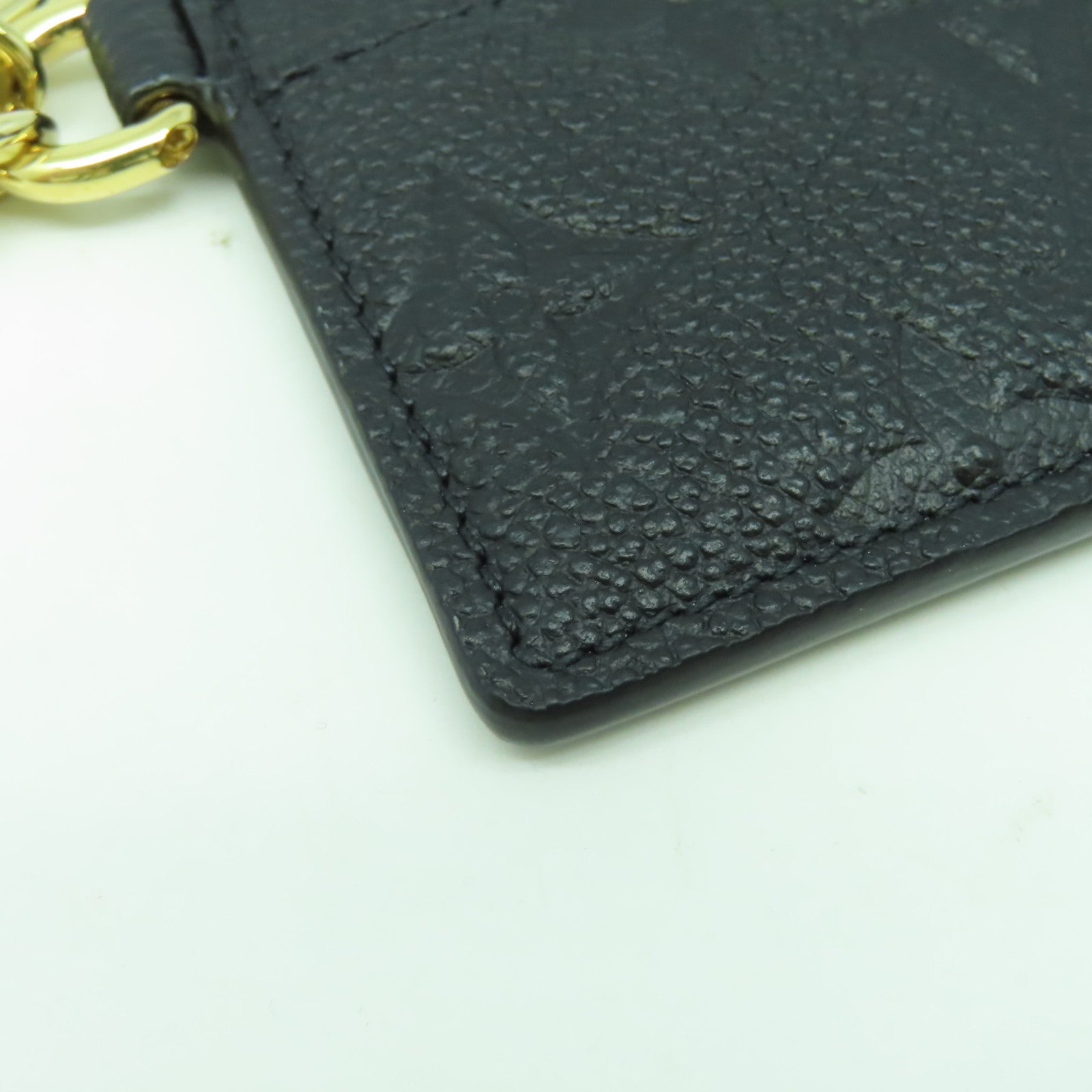 LOUIS VUITTON Monogram Empreinte Charm Card Holder金扣卡片套黑色