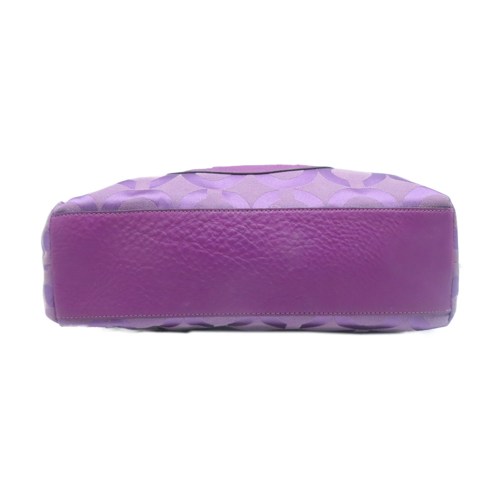 COACH 牛皮皮革Tote Bag銀扣手挽袋紫色