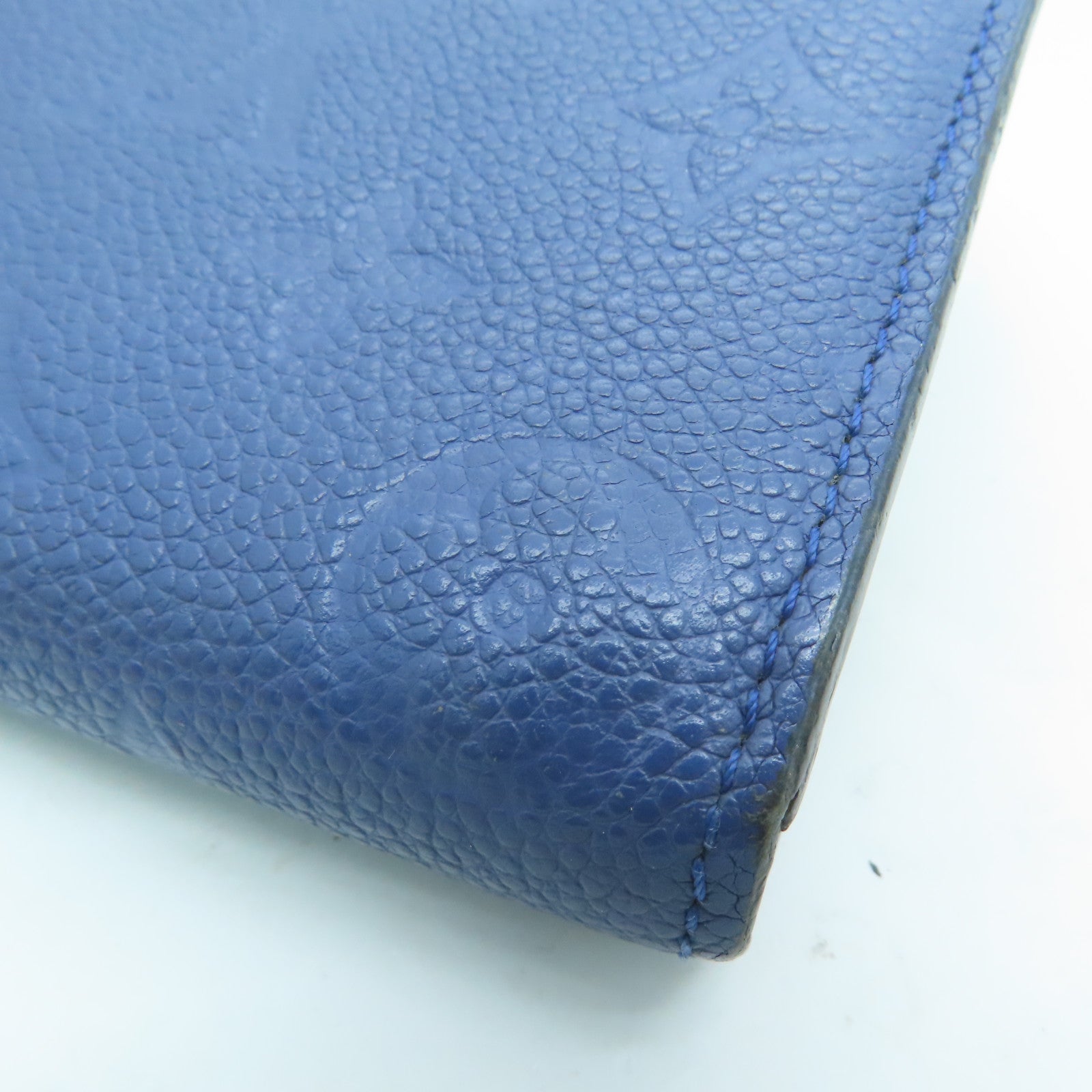 LOUIS VUITTON Monogram Empreinte Sarah金扣钱包深蓝色
