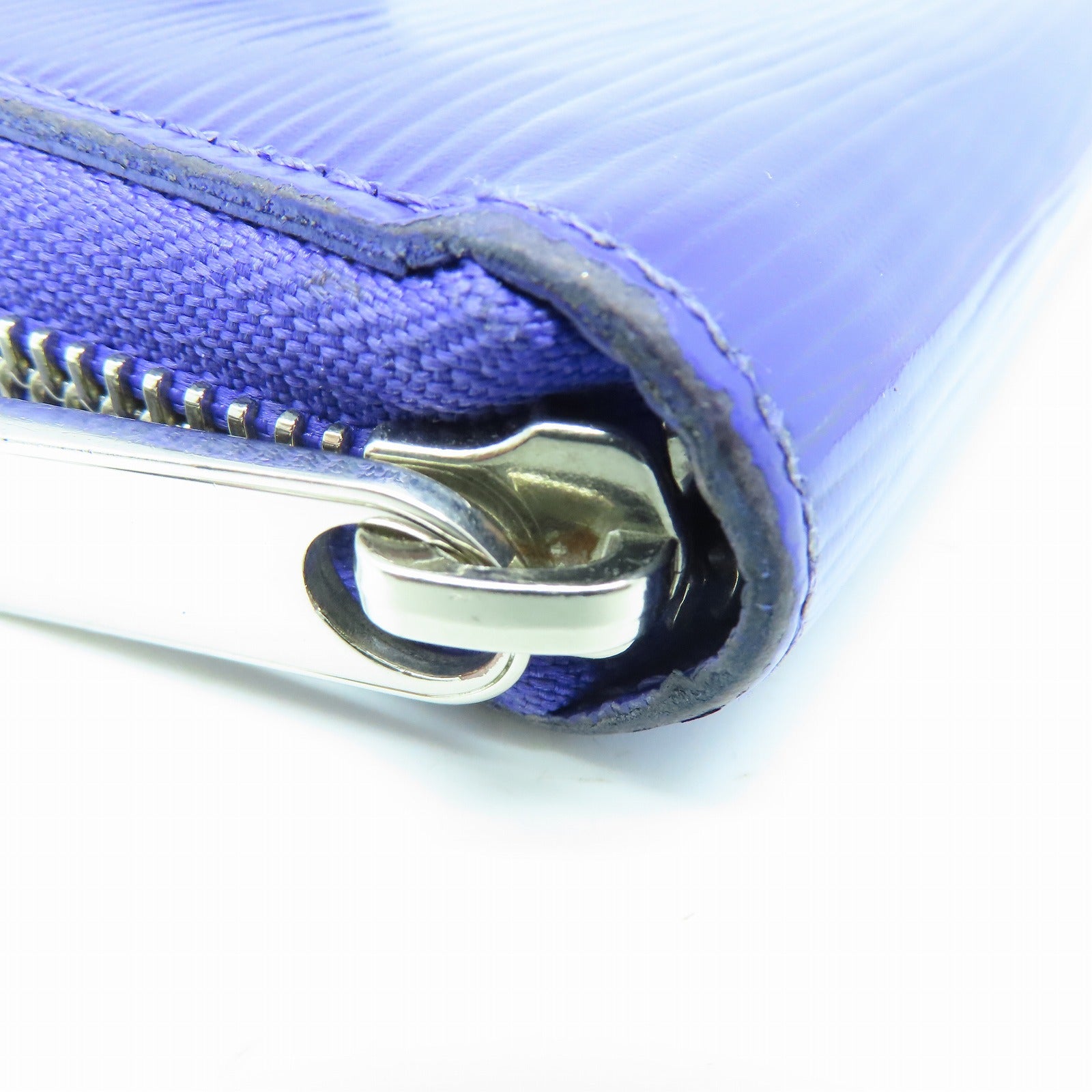LOUIS VUITTON Epi Zipper Wallet银扣长钱包紫色