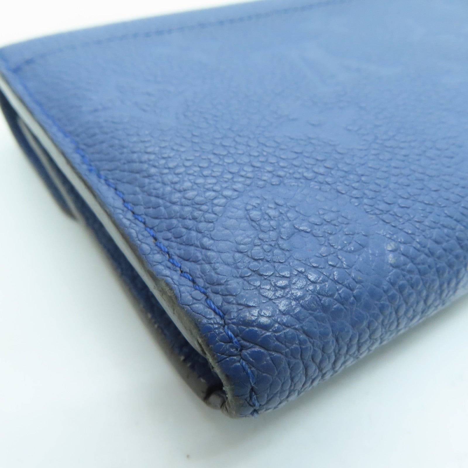 LOUIS VUITTON Monogram Empreinte Sarah金扣钱包深蓝色