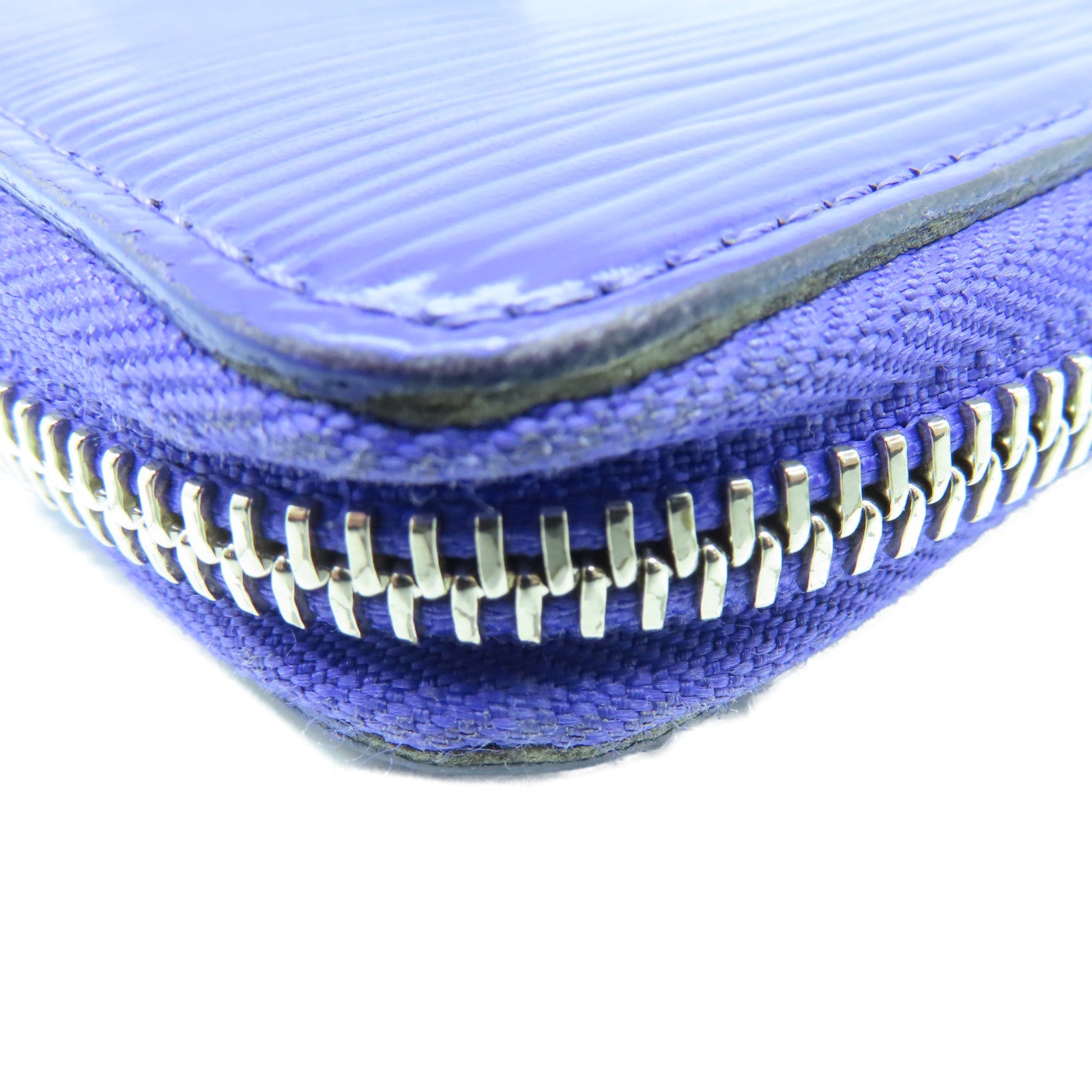 LOUIS VUITTON Epi Zipper Wallet银扣长钱包紫色