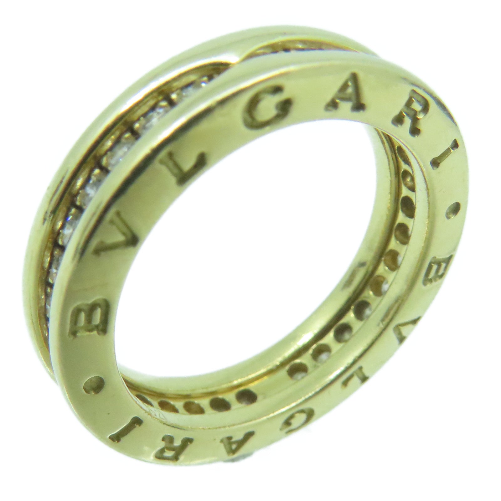 BVLGARI 18K黃金B-zero1鑽石戒指#52/US#6