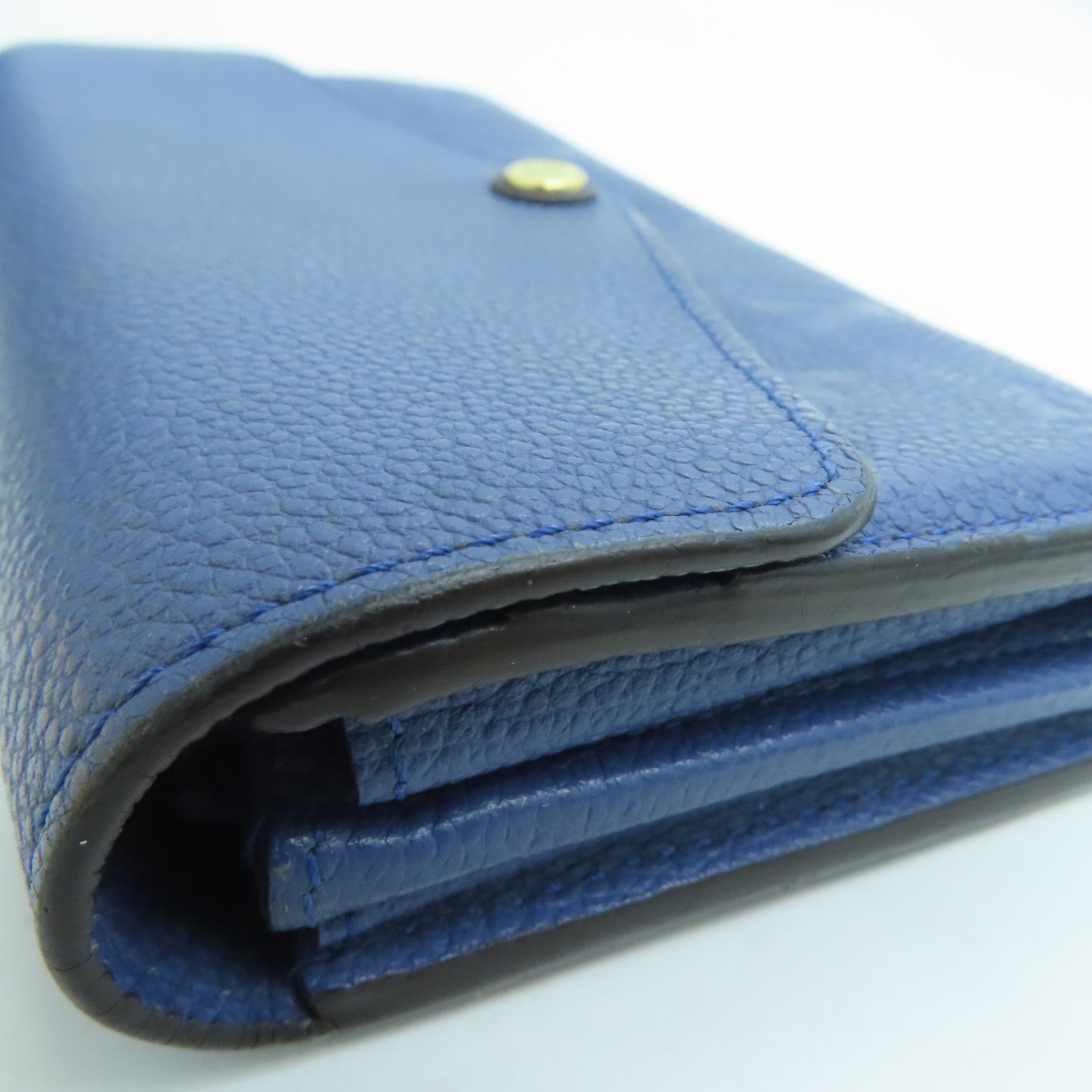 LOUIS VUITTON Monogram Empreinte Sarah金扣钱包深蓝色