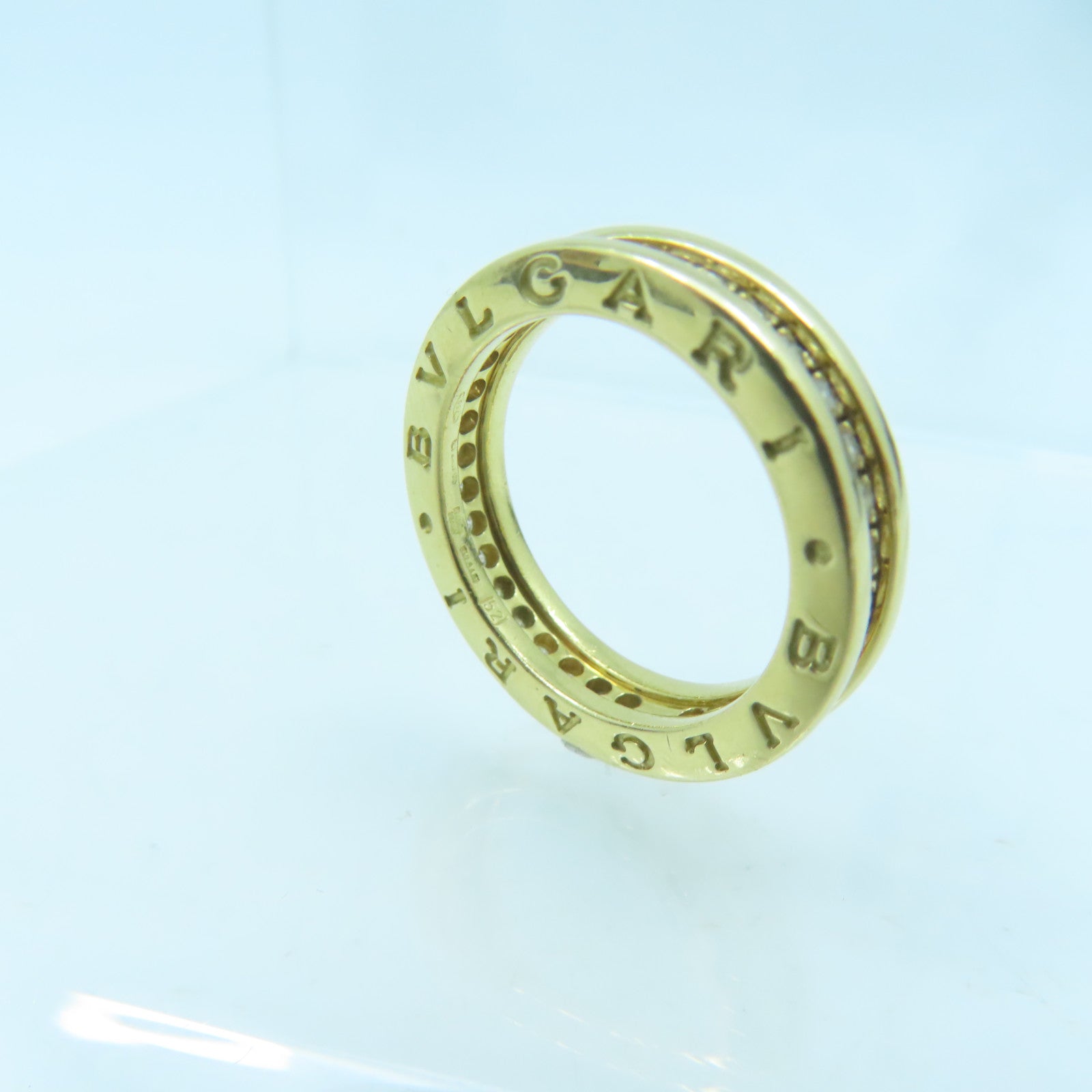 BVLGARI 18K黃金B-zero1鑽石戒指#52/US#6