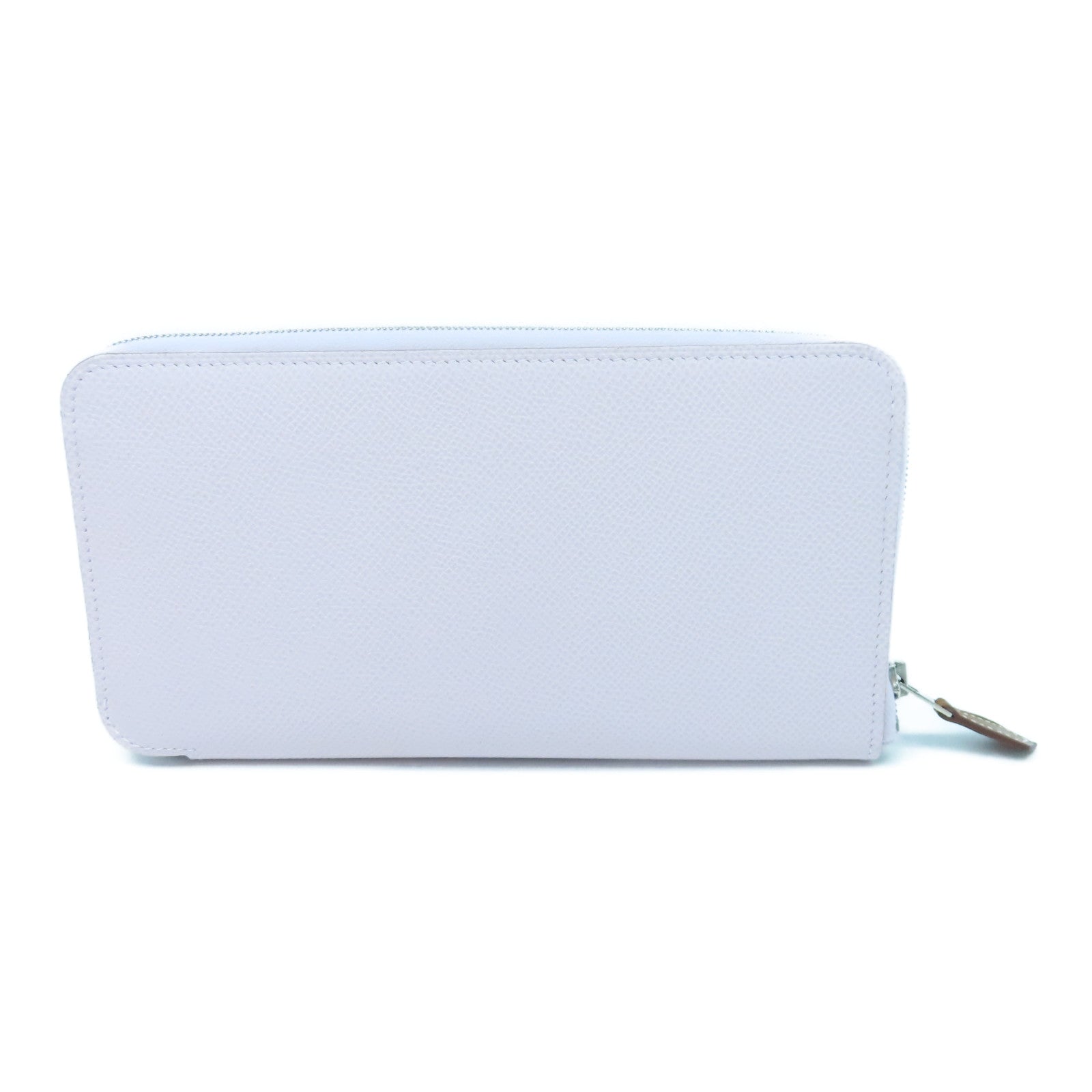 HERMES Veau Epsom Leather Azap Classique Wallet Silver Buckle Long Wallet Purple