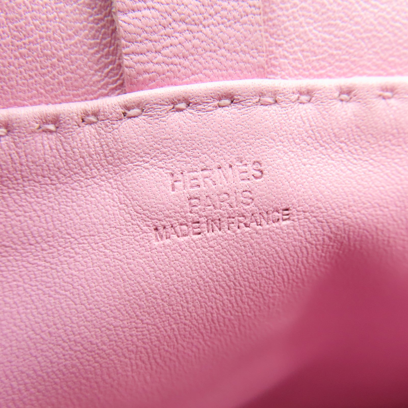 HERMES Swift皮革Clou De Selle Bag銀扣肩背袋粉紅色