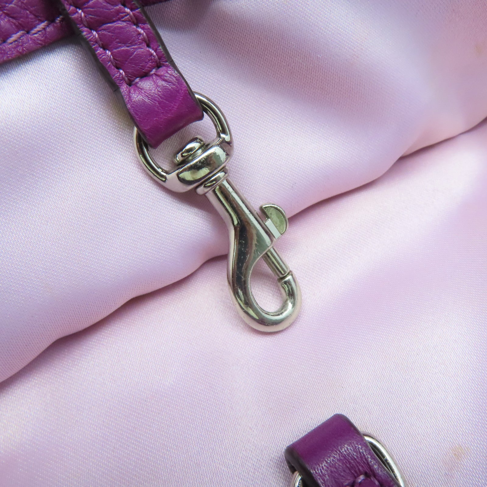 COACH 牛皮皮革Tote Bag銀扣手挽袋紫色