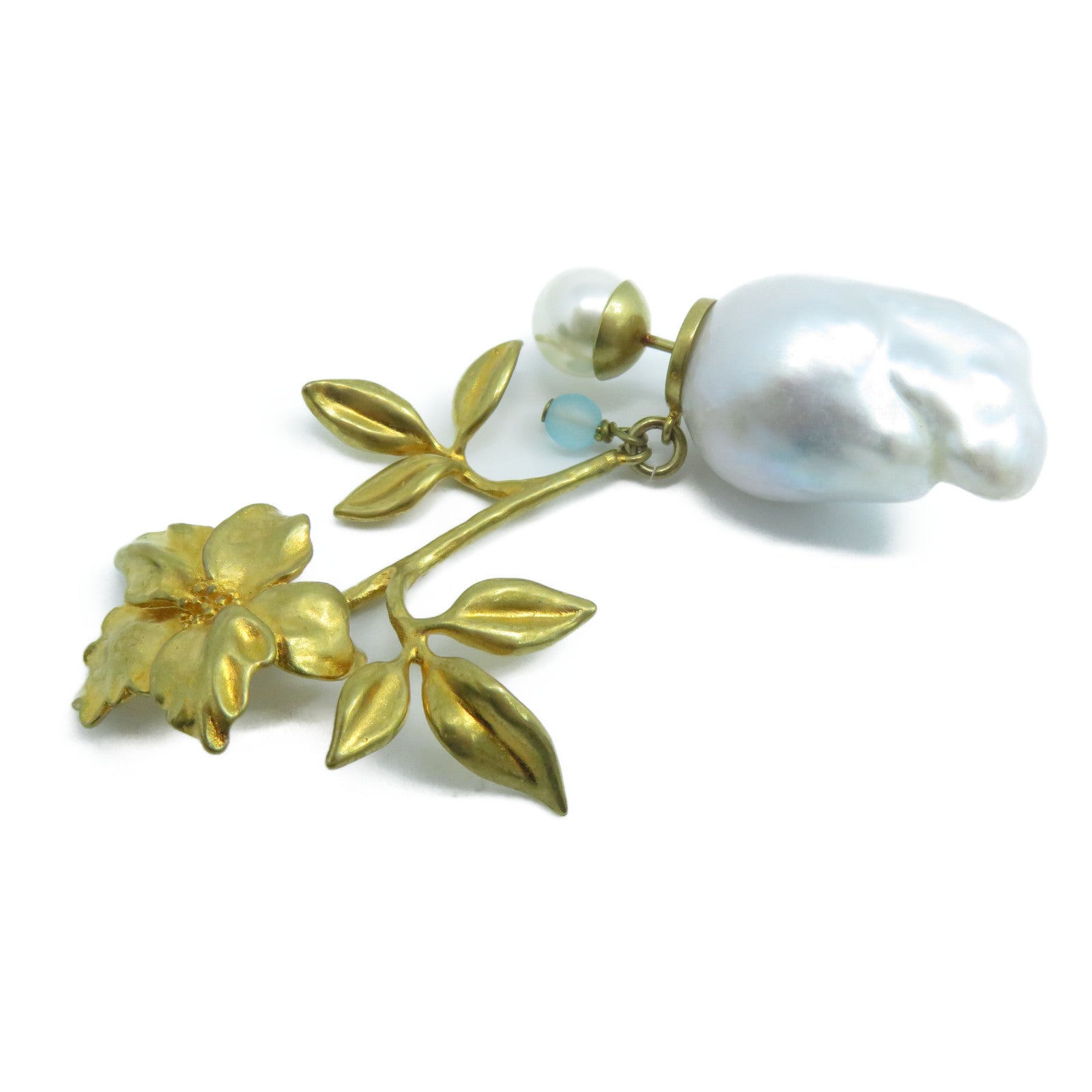 Dior 【激減優惠】金屬Earring耳環白色/金色