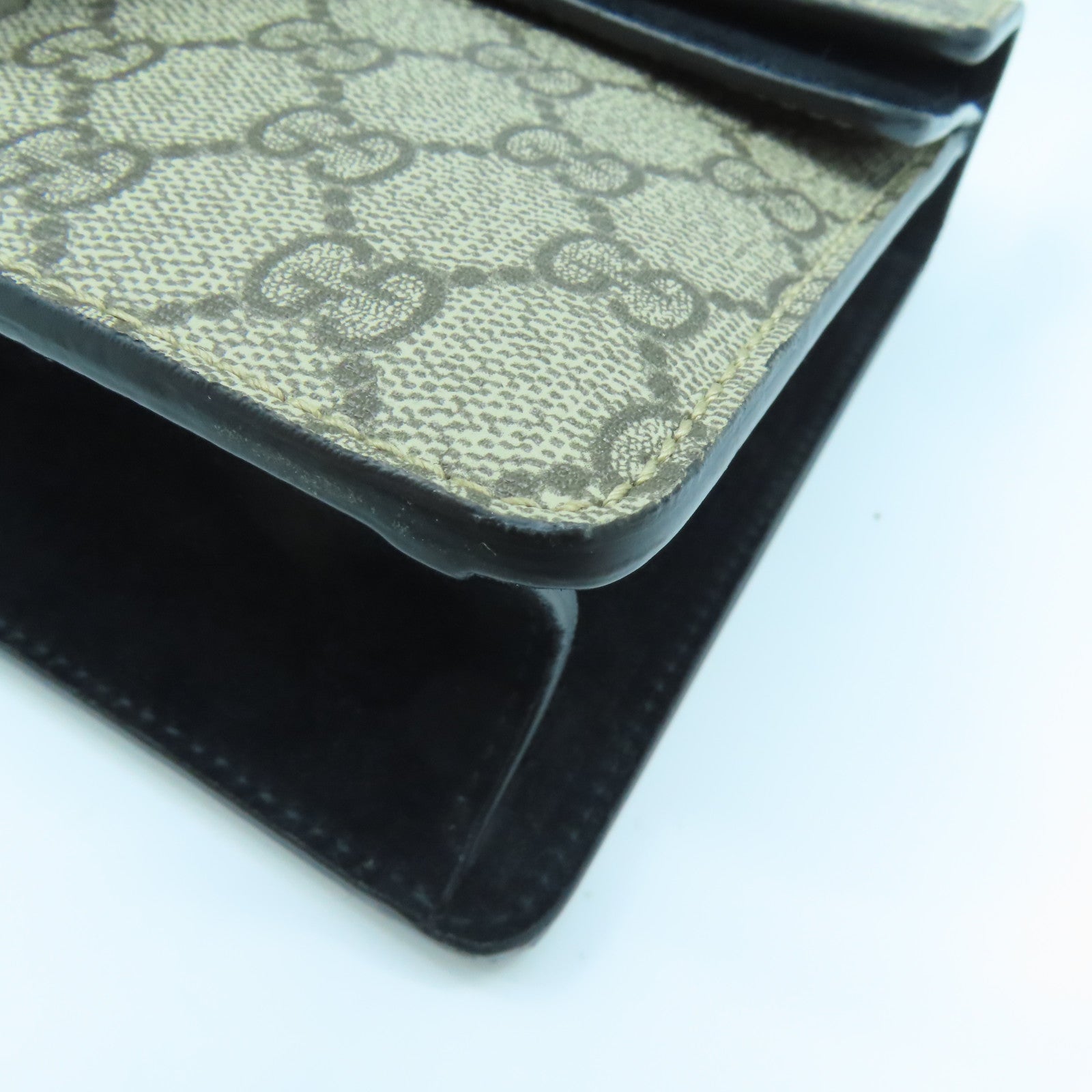 GUCCI 塗層皮革Dionysus Bag銀扣鏈帶肩背袋啡色