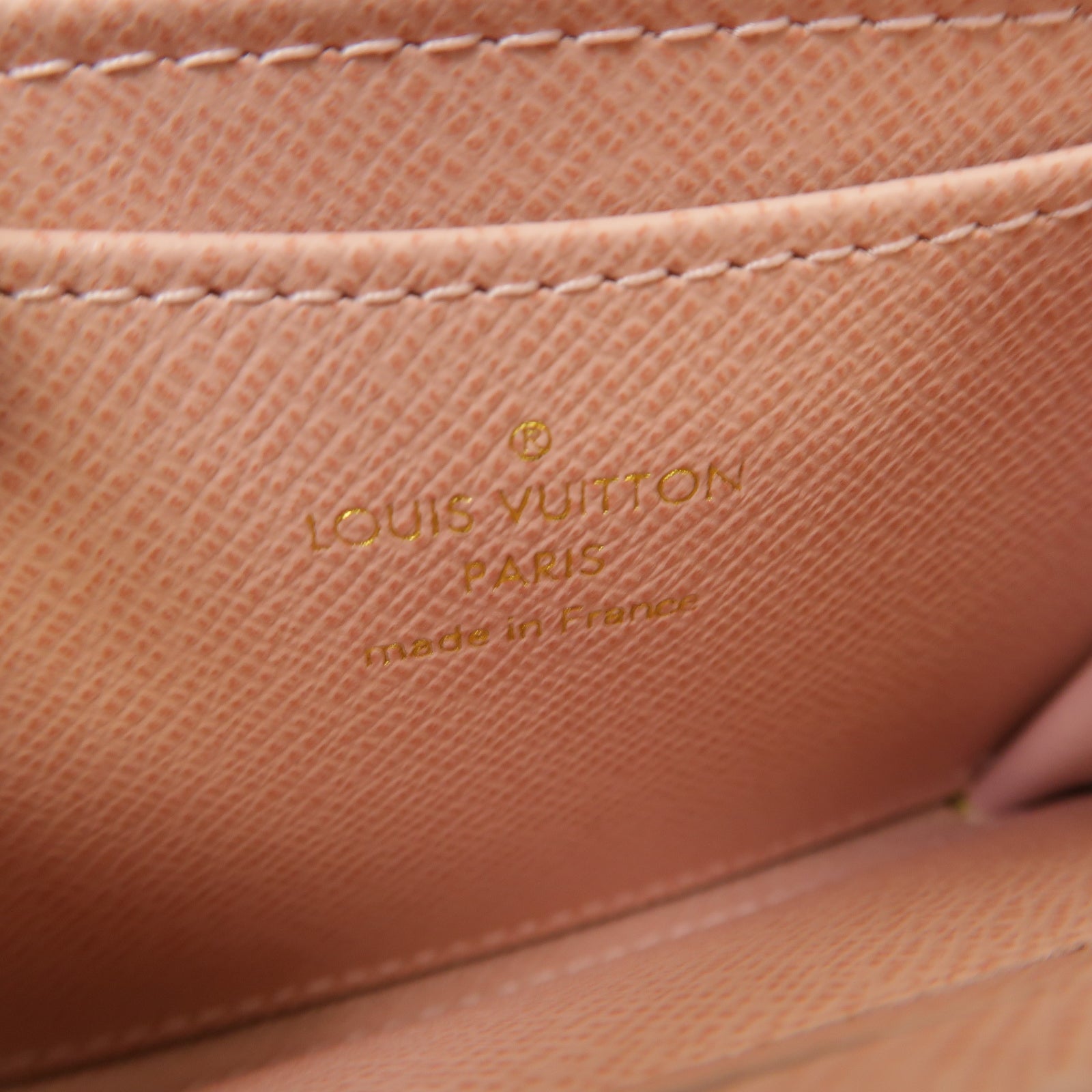 LOUIS VUITTON Damier Azur Zipped Coin Case金扣零錢包白色/粉紅色