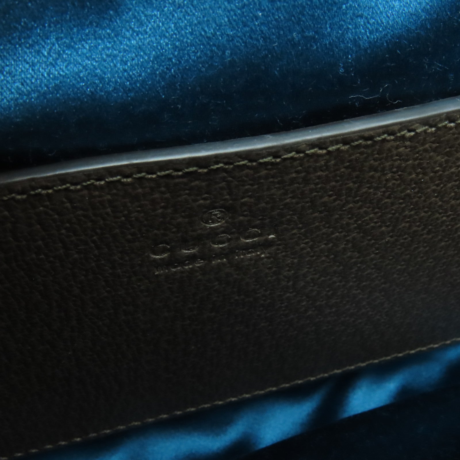 GUCCI 塗層帆布/皮革Ophidia Shoulder Bag金扣鏈帶肩背袋灰色/啡色