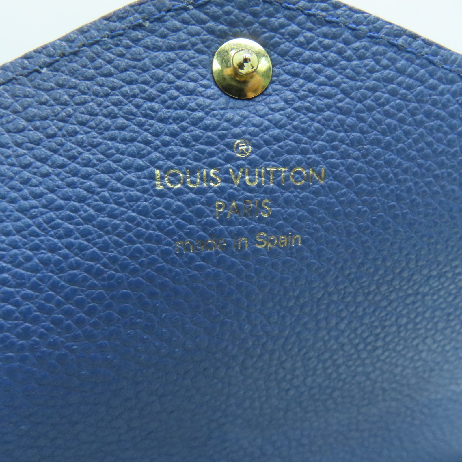 LOUIS VUITTON Monogram Empreinte Sarah金扣钱包深蓝色