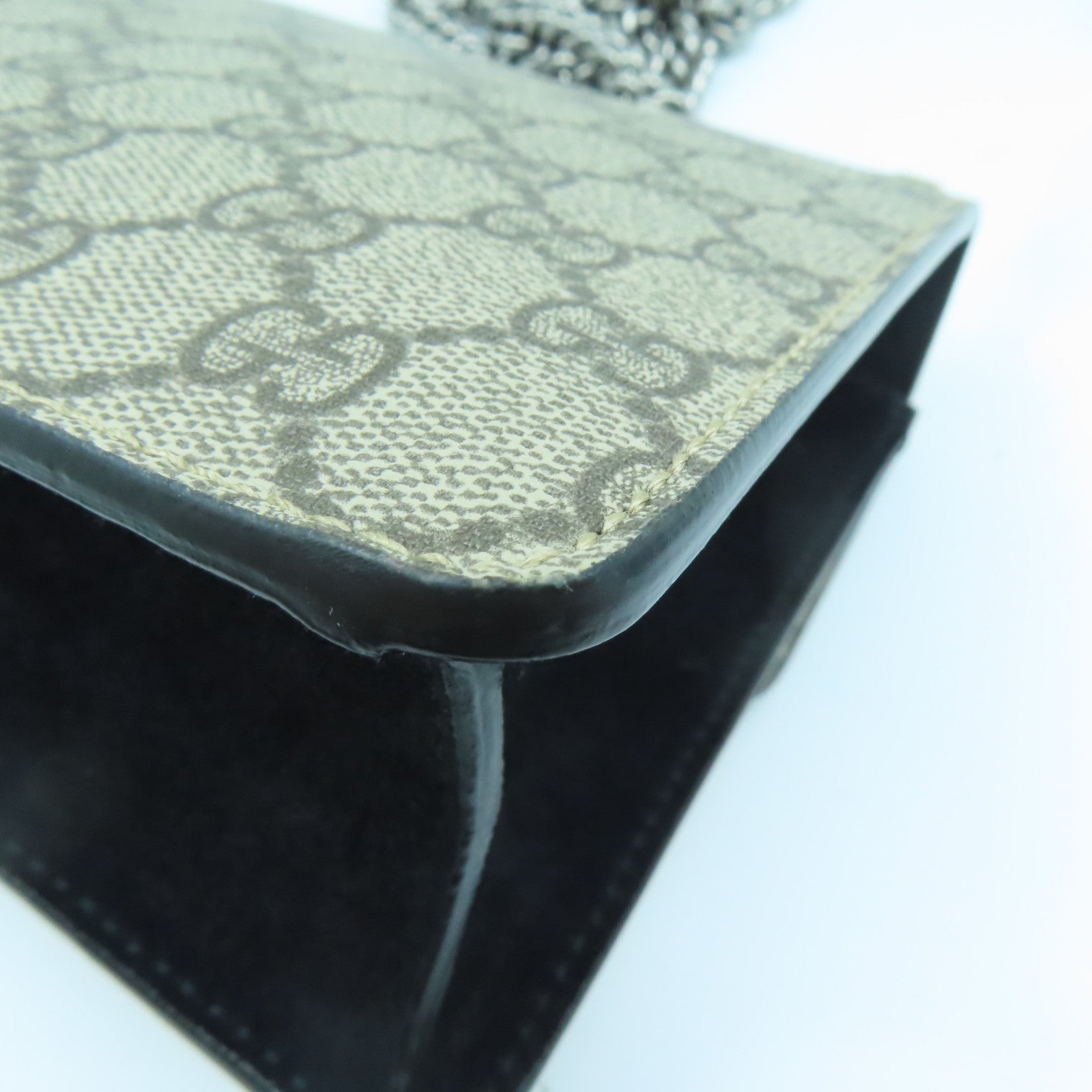 GUCCI Coated Leather Dionysus Bag Silver Buckle Chain