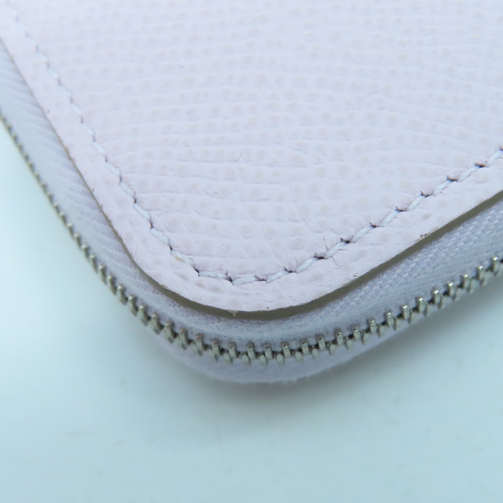 HERMES Veau Epsom Leather Azap Classique Wallet Silver Buckle Long Wallet Purple