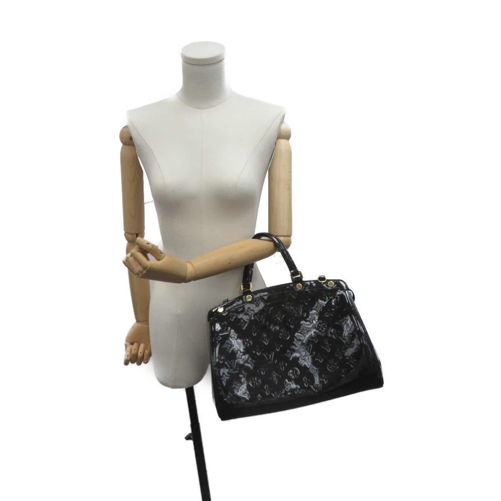 LOUIS VUITTON Vernis Brera MM 2Way Hand Bag手挽肩背两用袋黑色