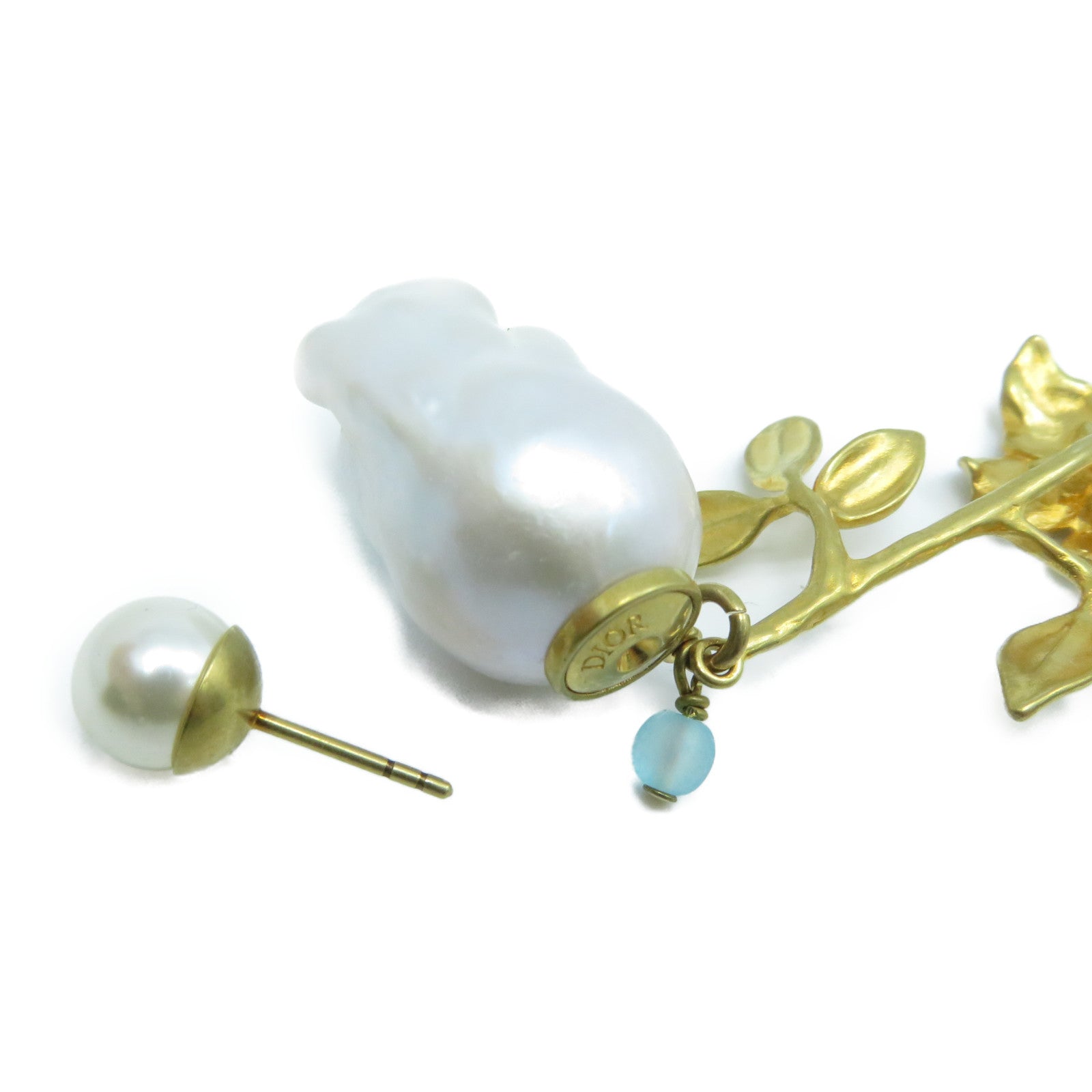 Dior 【激減優惠】金屬Earring耳環白色/金色