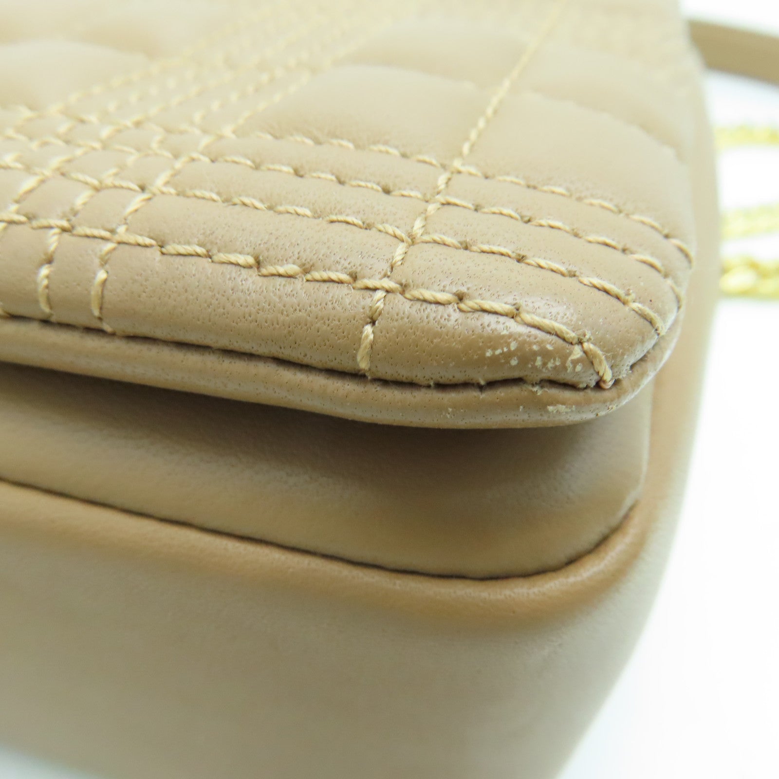 BURBERRY 牛皮皮革Chain Shoulder Bag链带肩背袋金扣米色