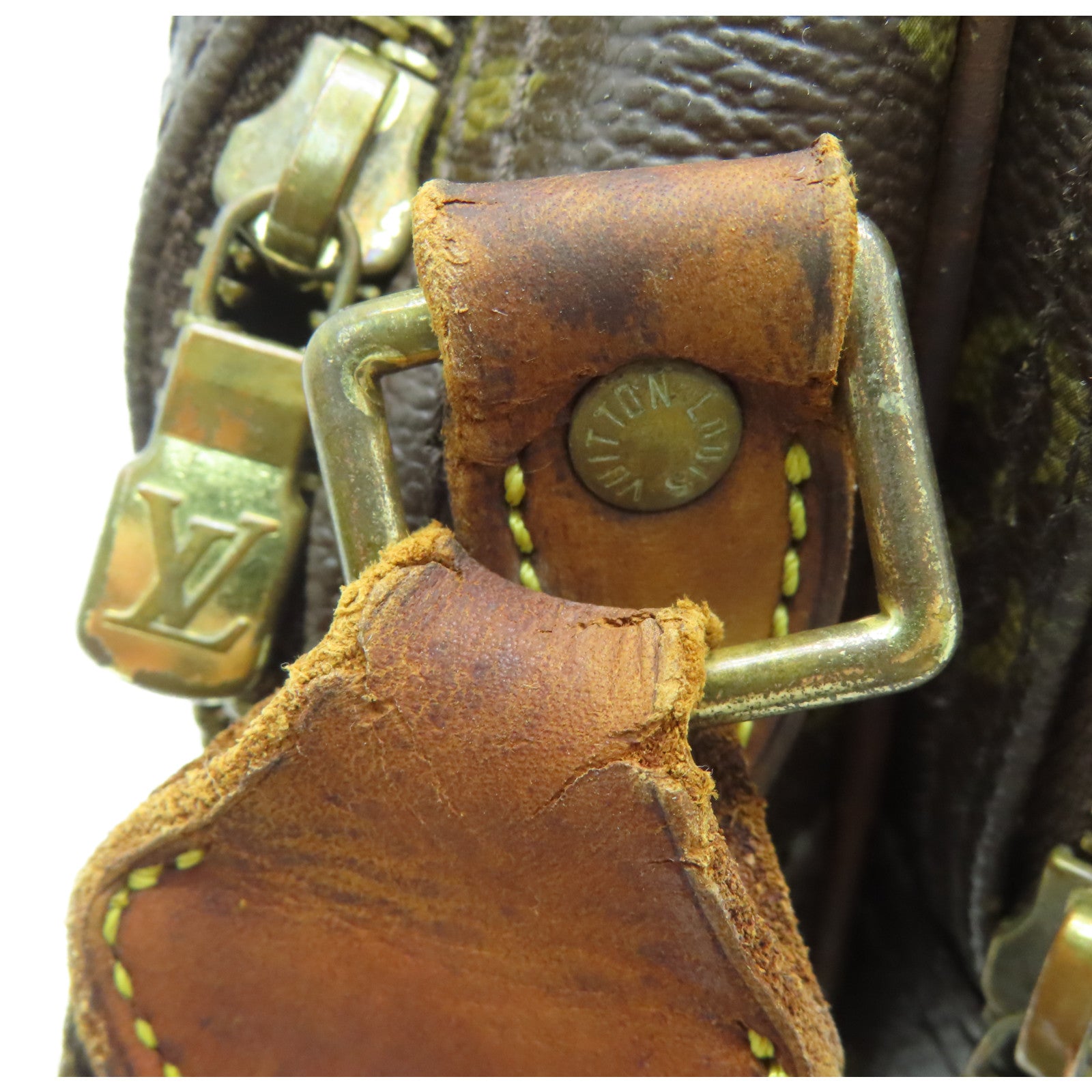 LOUIS VUITTON 【激減優惠】Monogram Reporter金扣肩背袋棕色