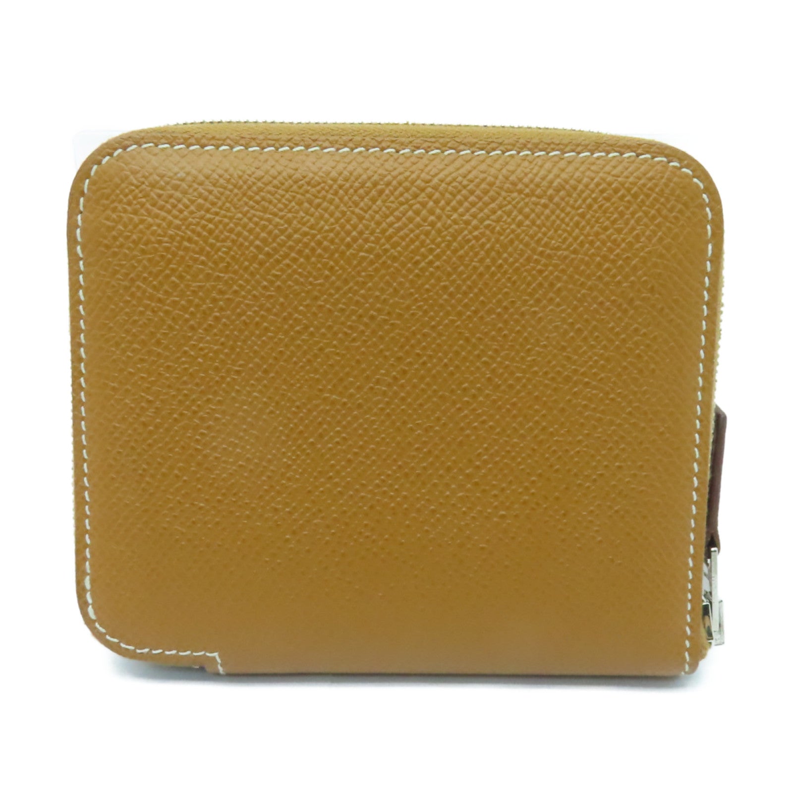 HERMES Epsom皮革Zipped Wallet銀扣錢包Gold棕色