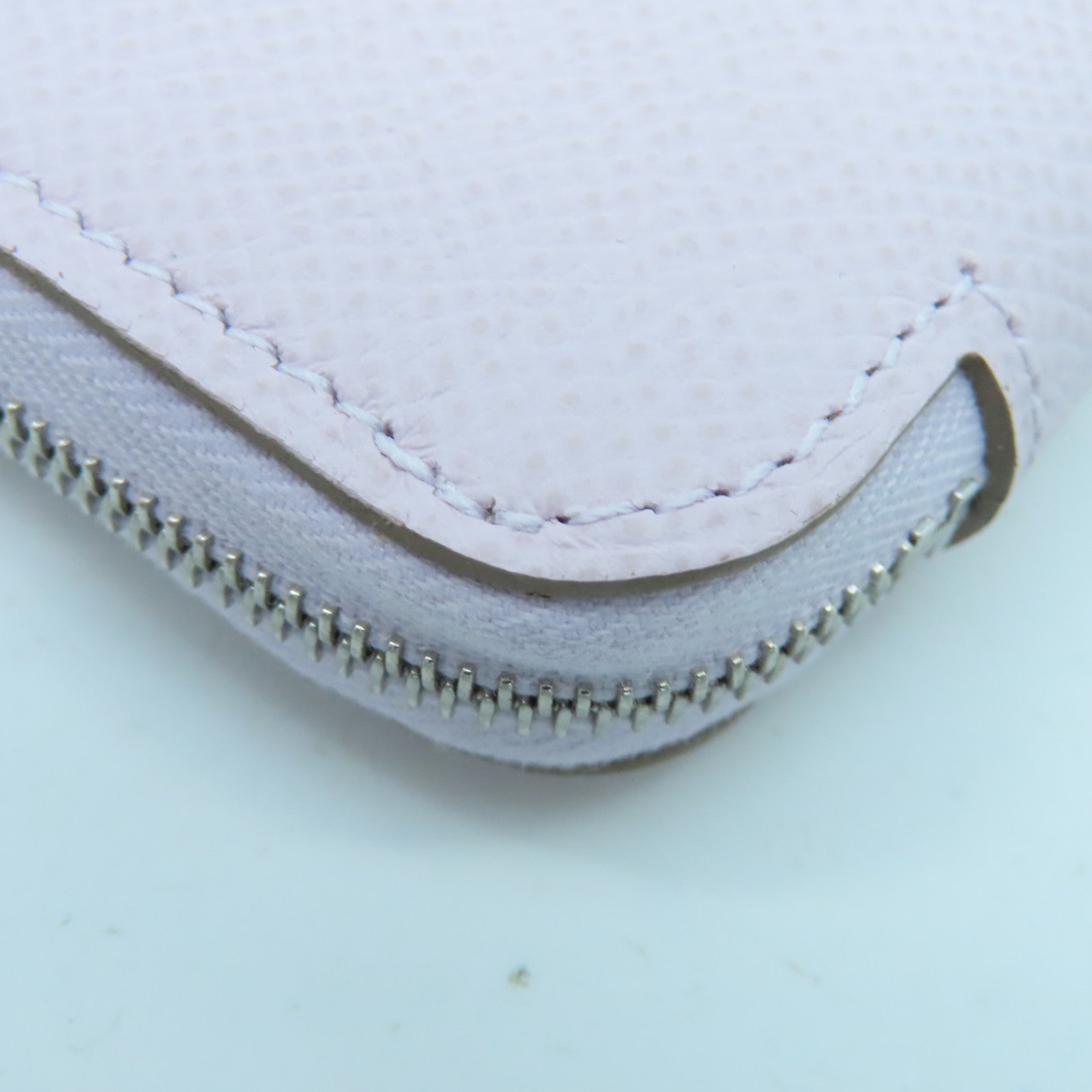 HERMES Veau Epsom Leather Azap Classique Wallet Silver Buckle Long Wallet Purple