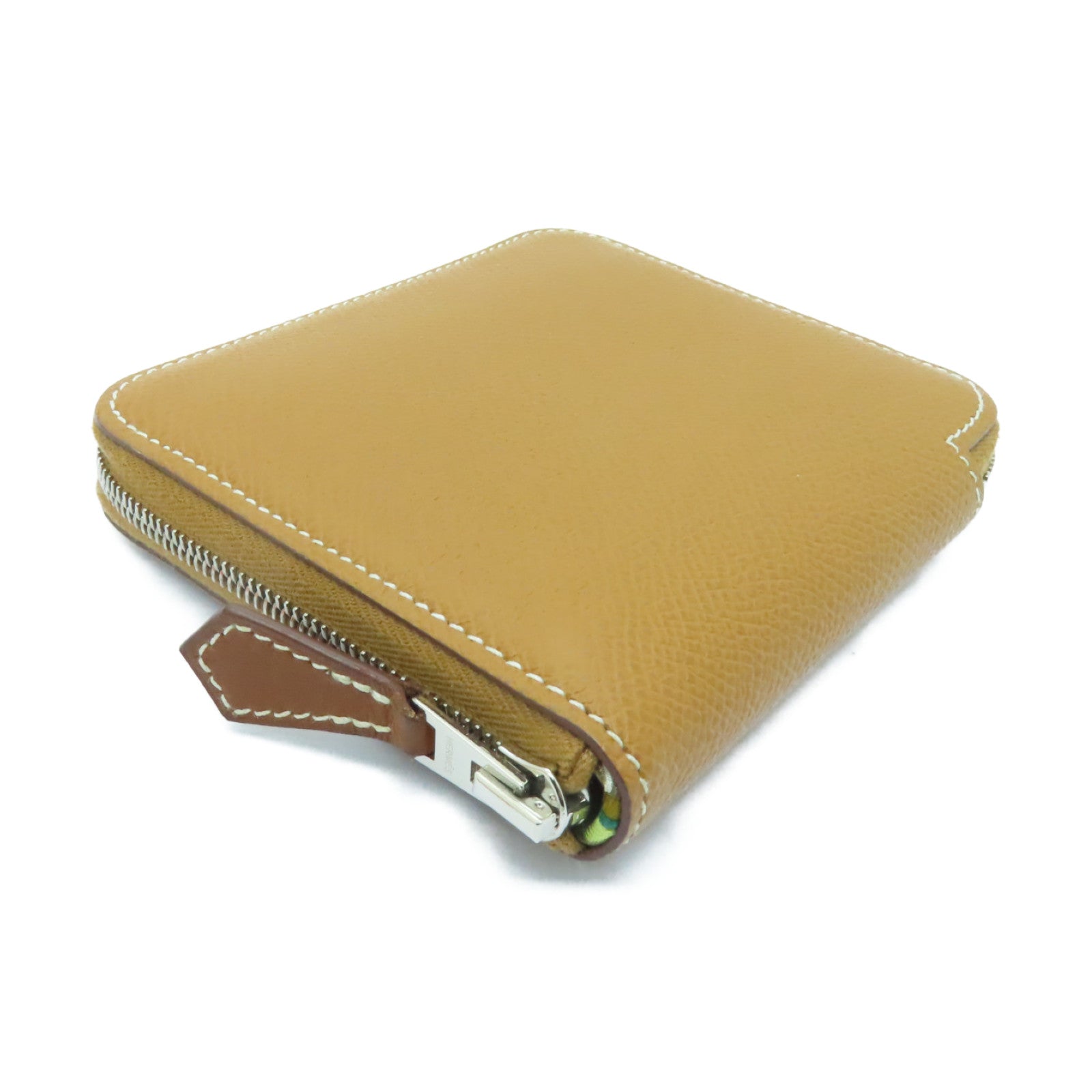 HERMES Epsom皮革Zipped Wallet銀扣錢包Gold棕色