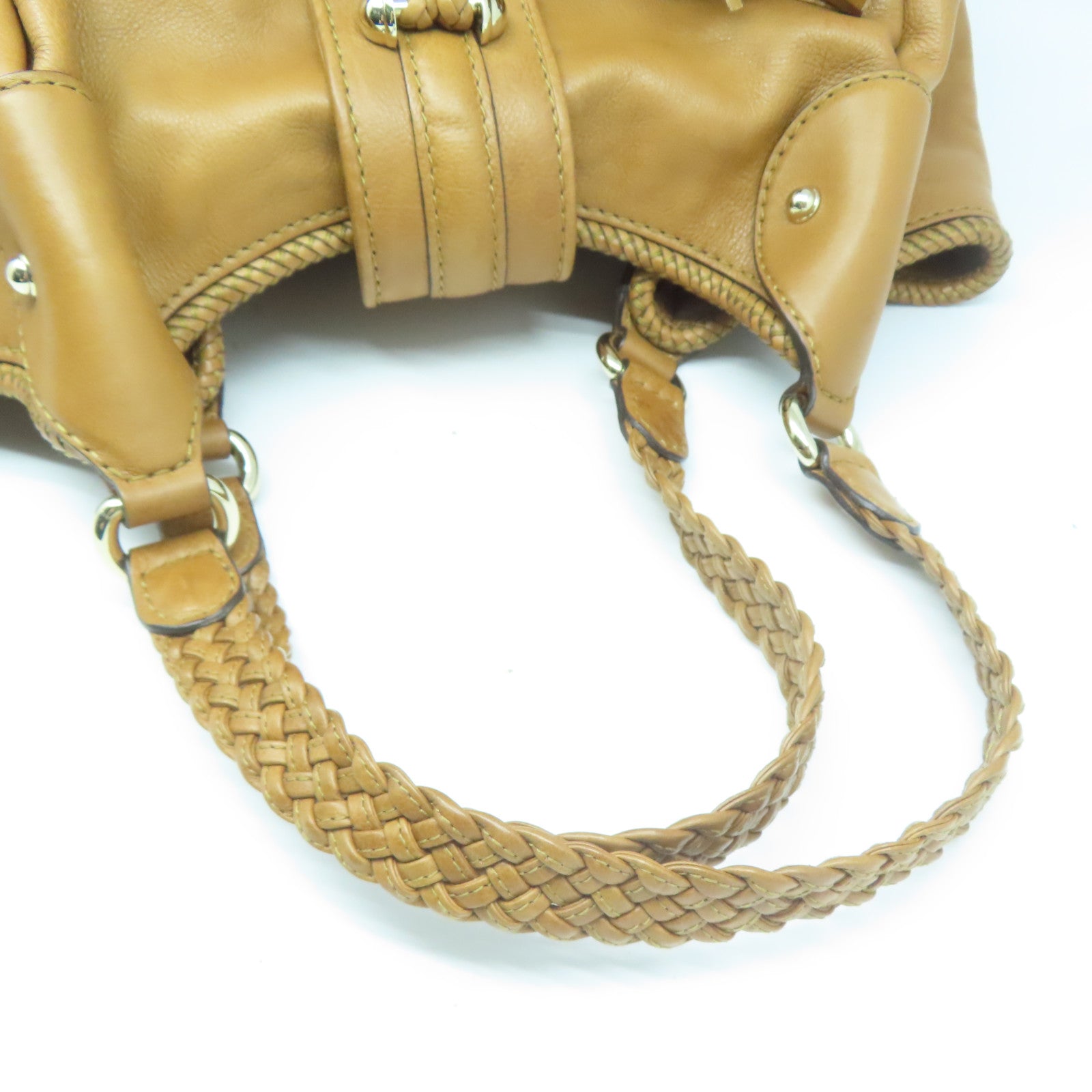 GUCCI 牛皮皮革Shoulder Tote金扣肩背袋啡色