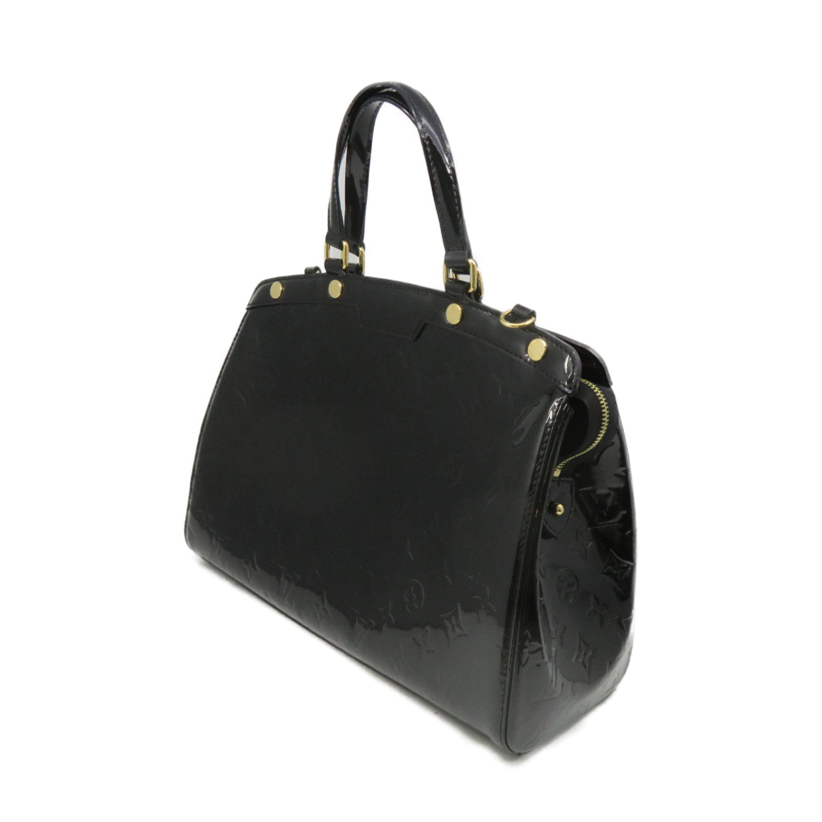 LOUIS VUITTON Vernis Brera MM 2Way Hand Bag手挽肩背两用袋黑色