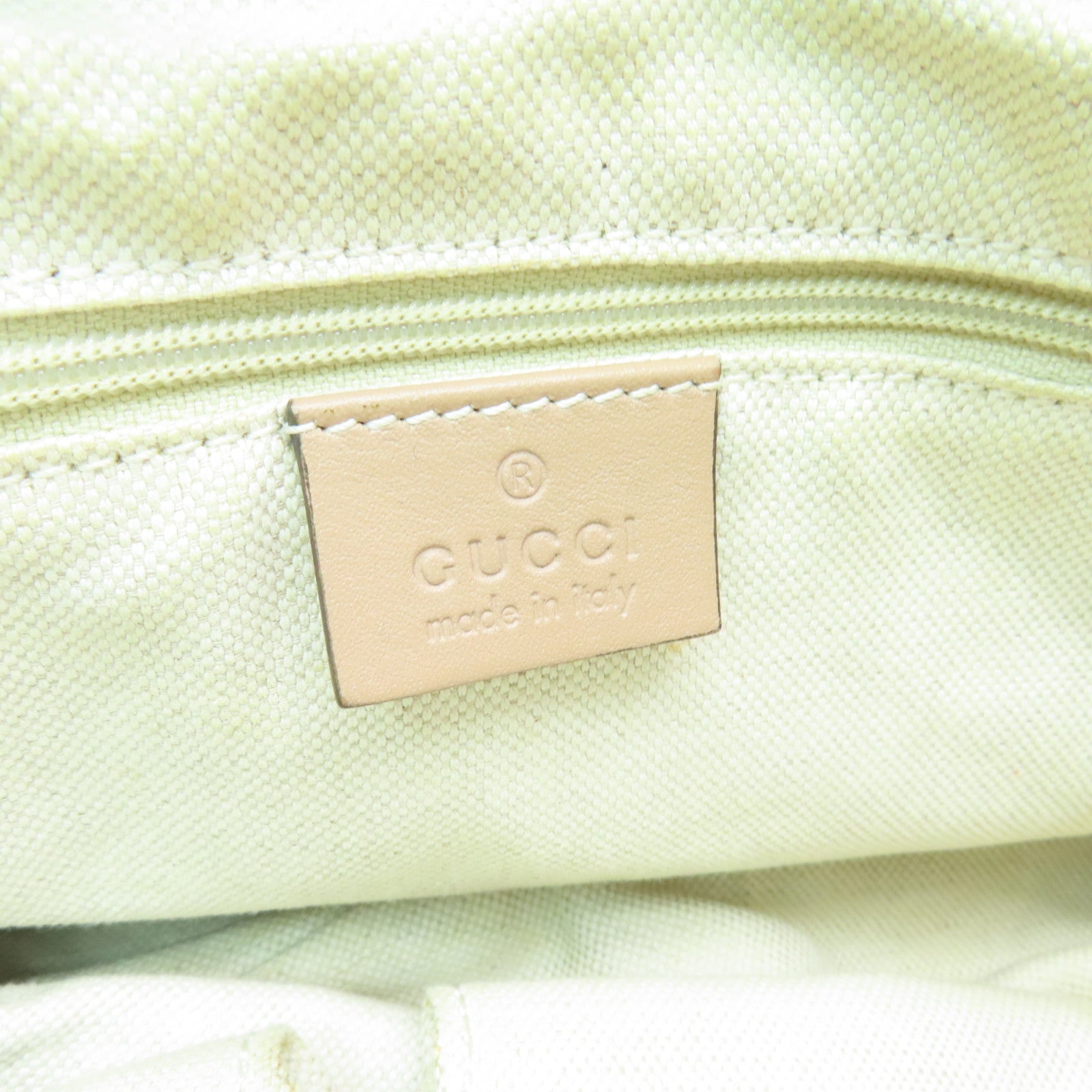 GUCCI Canvas 2way Shoulder Bag Silver Buckle Handle Shoulder Bag Beige