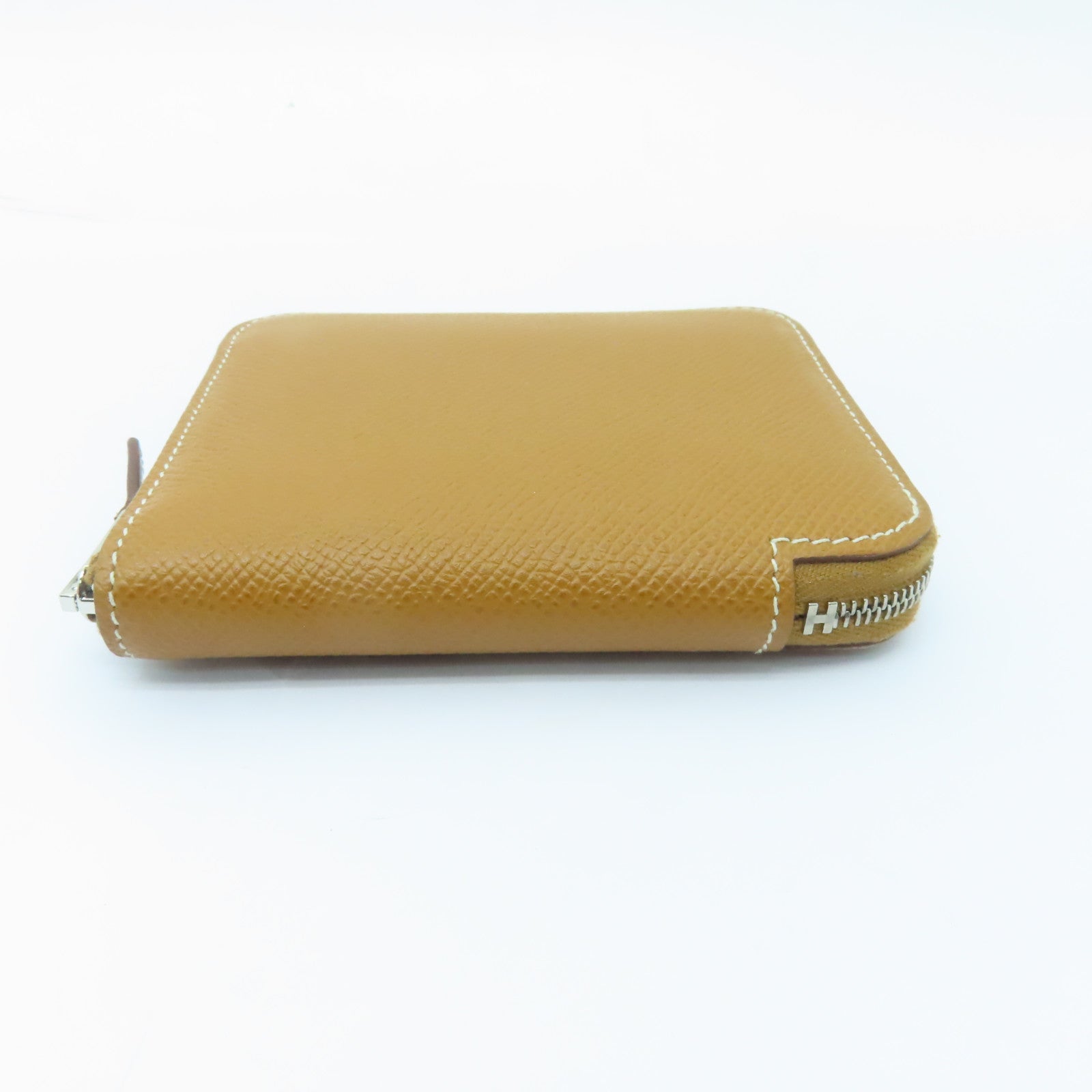 HERMES Epsom皮革Zipped Wallet銀扣錢包Gold棕色