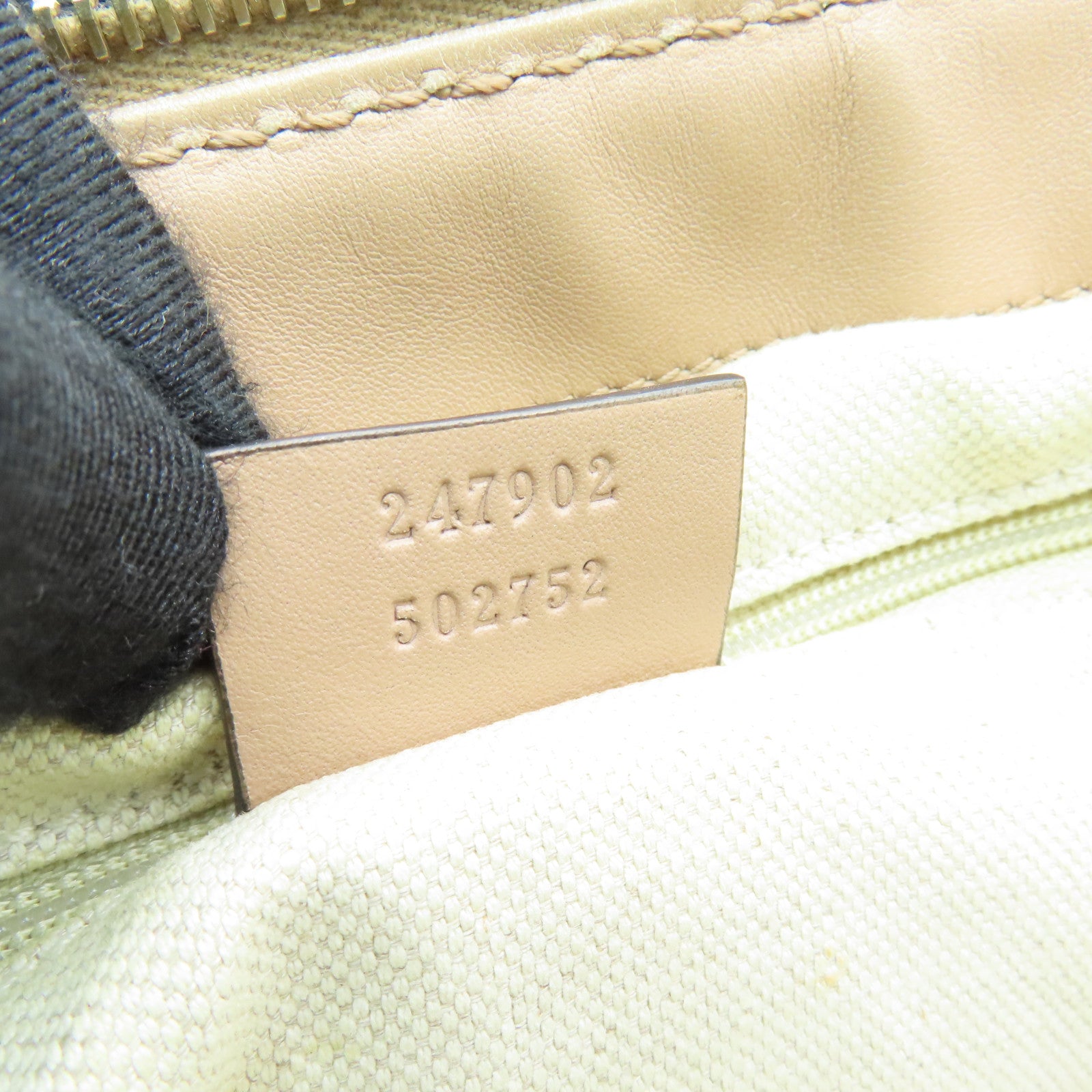 GUCCI Canvas 2way Shoulder Bag Silver Buckle Handle Shoulder Bag Beige
