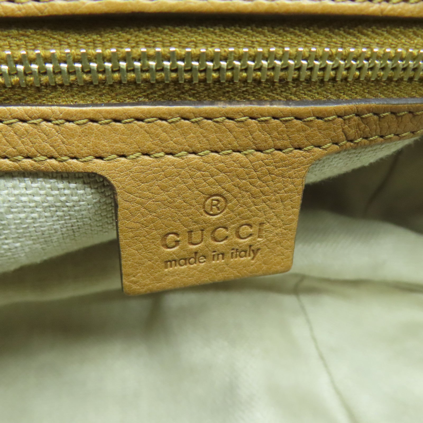 GUCCI 牛皮皮革Shoulder Tote金扣肩背袋啡色