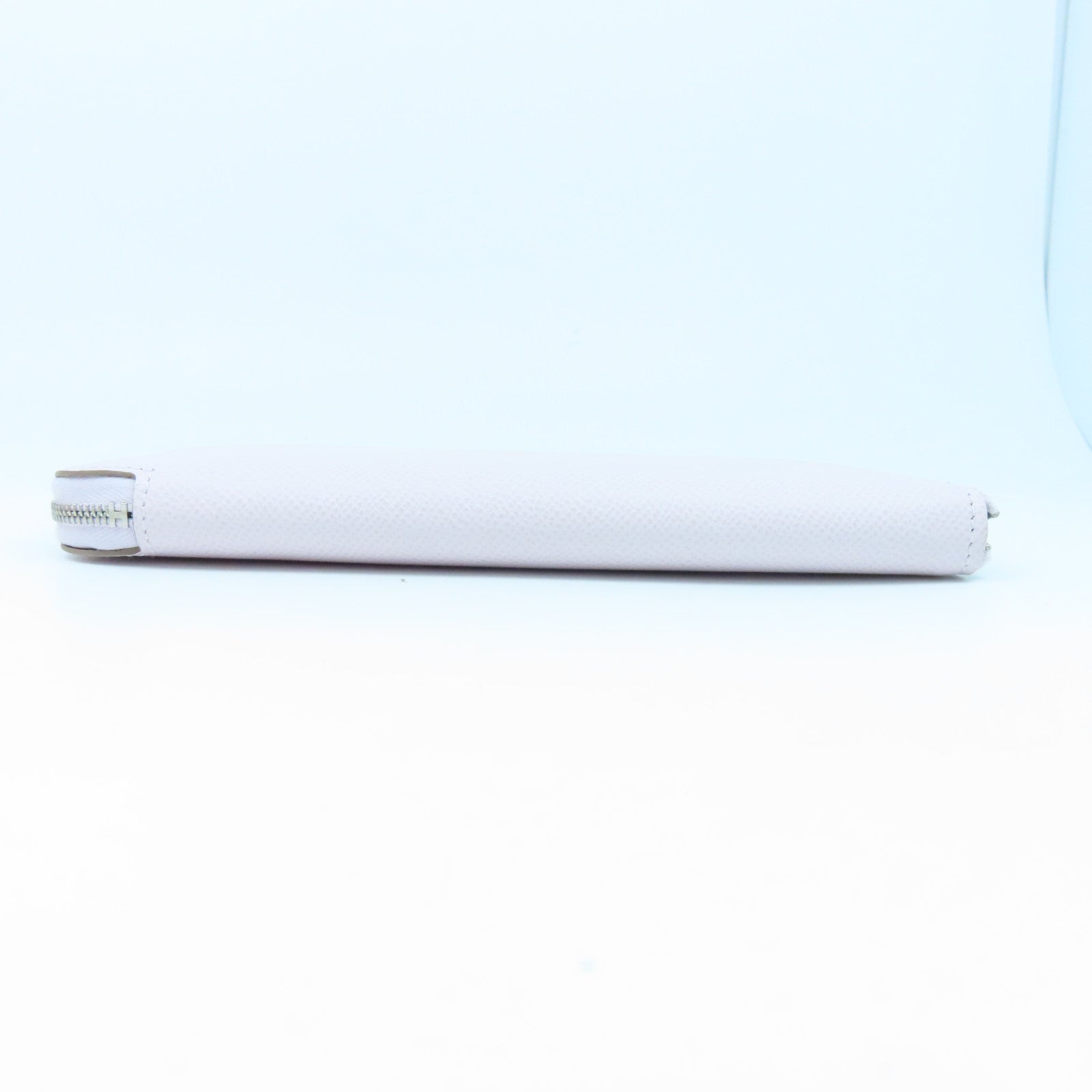 HERMES Veau Epsom Leather Azap Classique Wallet Silver Buckle Long Wallet Purple
