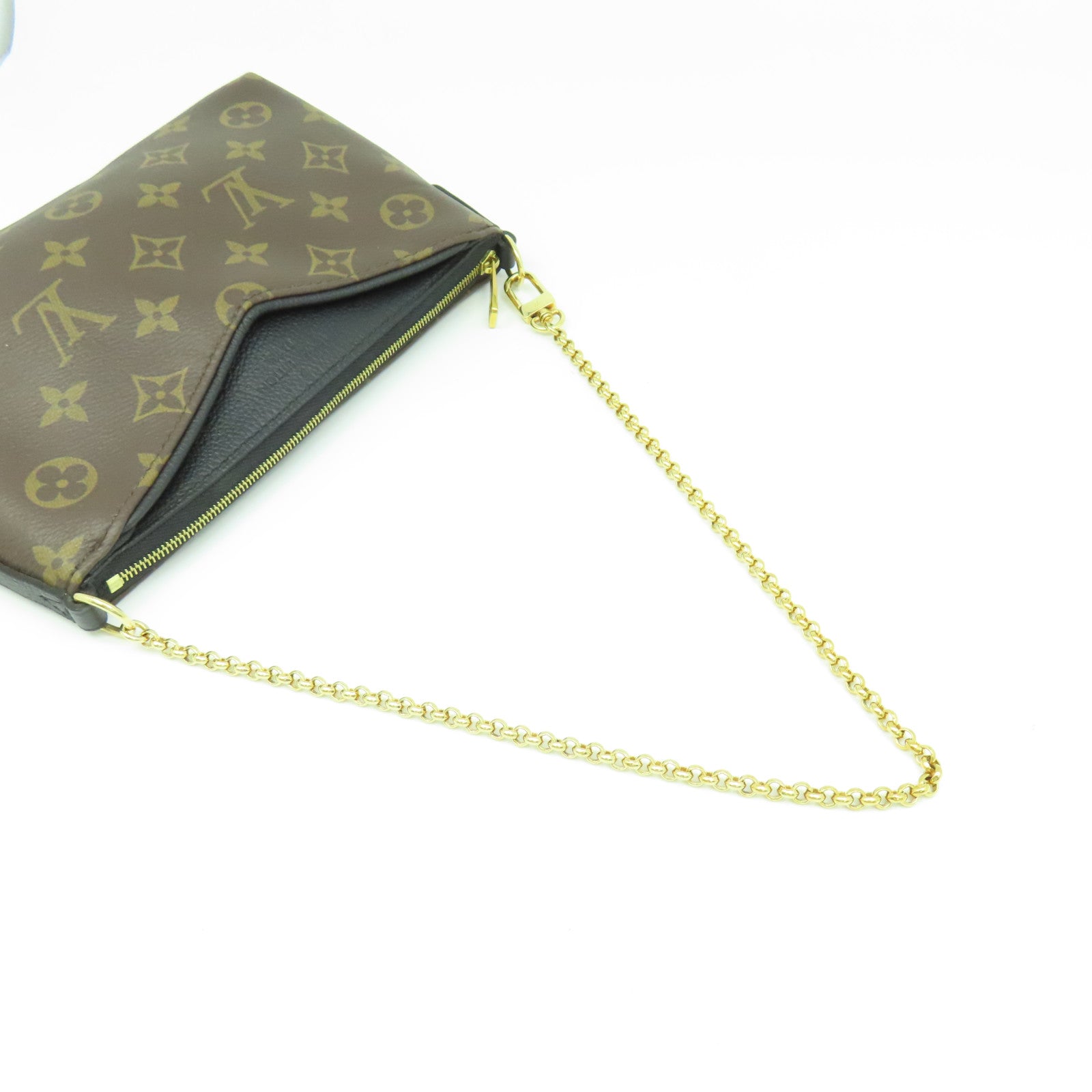 LOUIS VUITTON Monogram Pallas Clutch Bag金扣肩背袋棕色