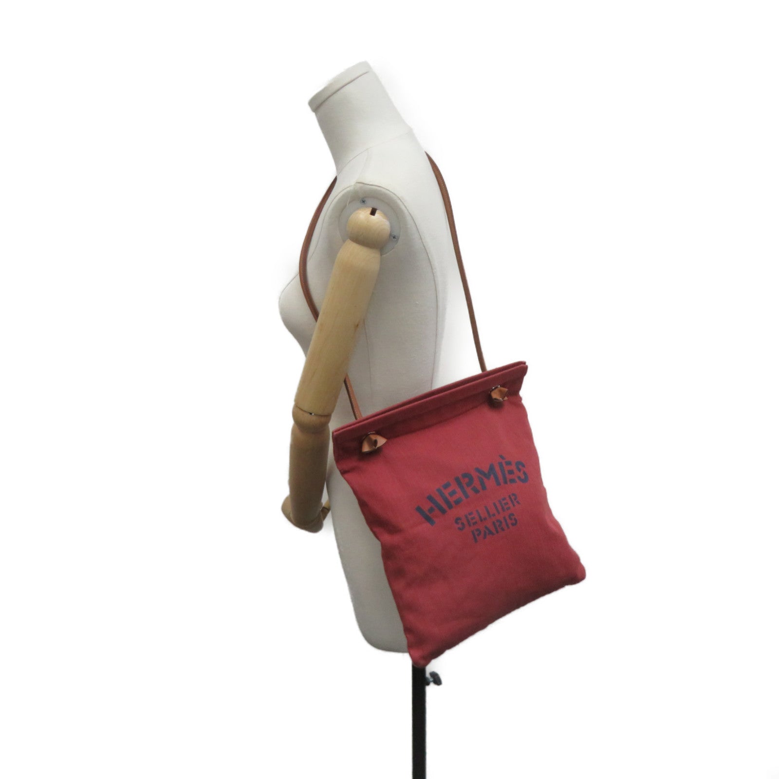 HERMES帆布Aline MM Shoulder Bag肩背袋啡色