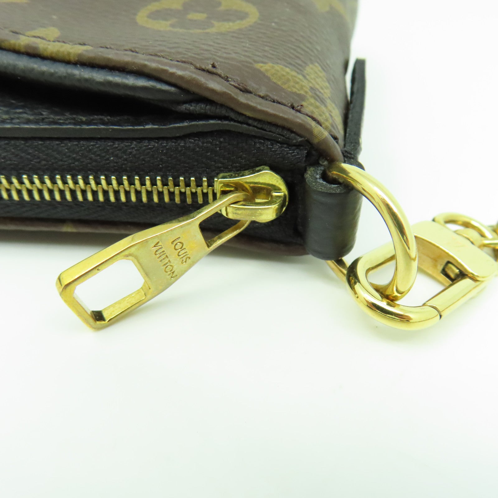 LOUIS VUITTON Monogram Pallas Clutch Bag金扣肩背袋棕色