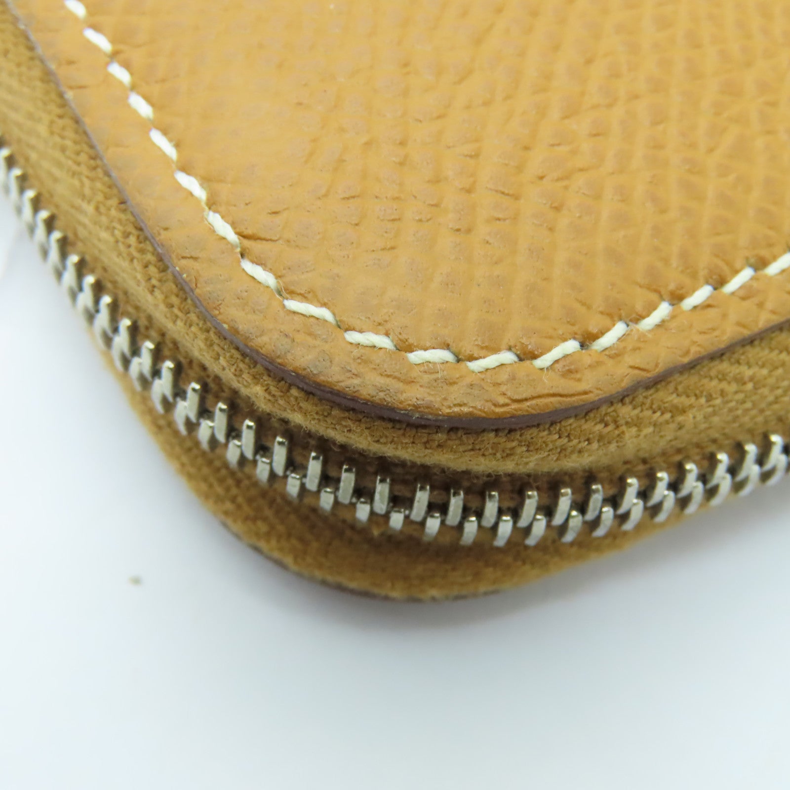 HERMES Epsom皮革Zipped Wallet銀扣錢包Gold棕色