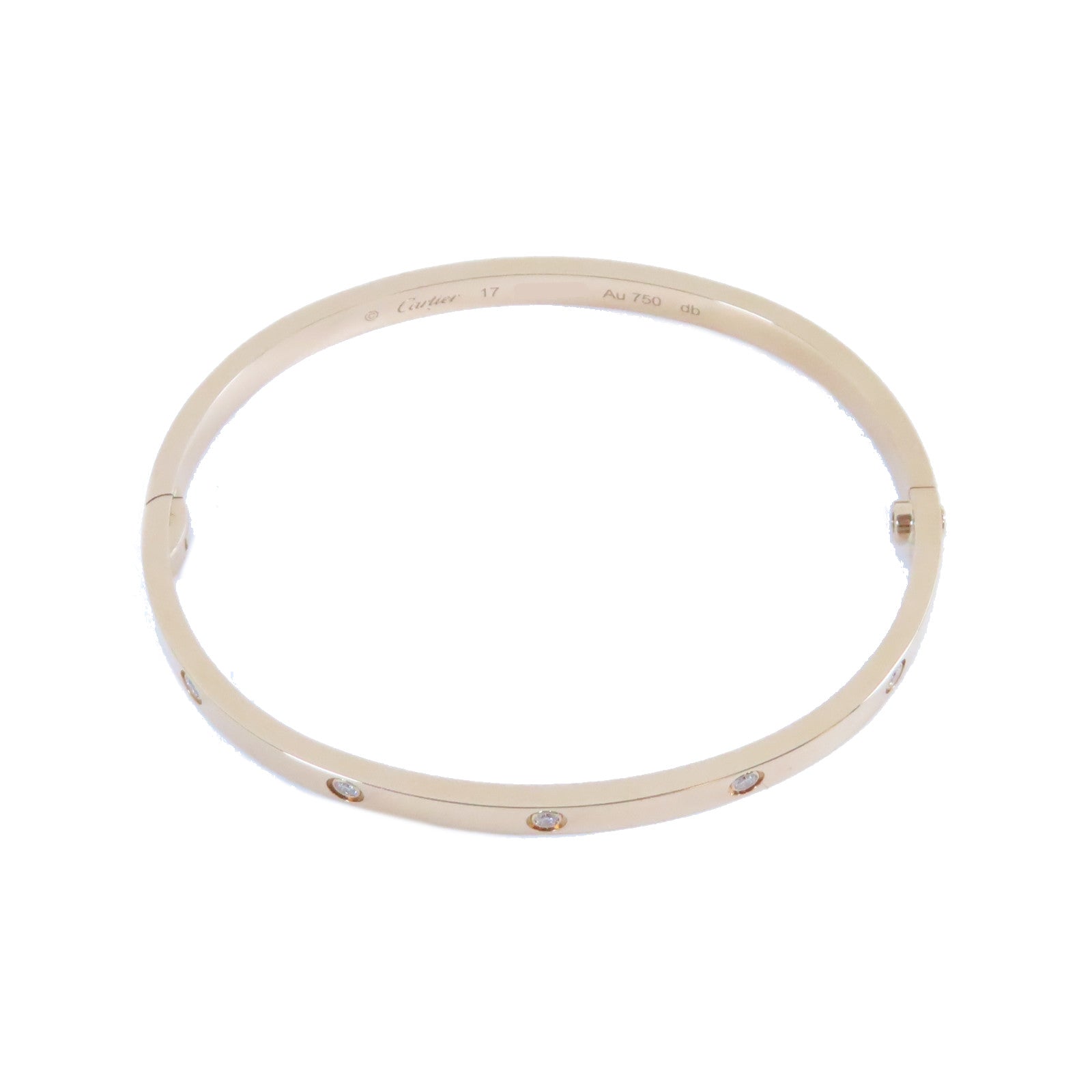 CARTIER 18K玫瑰金Love Bracelet鑽石手鐲Cartier#17