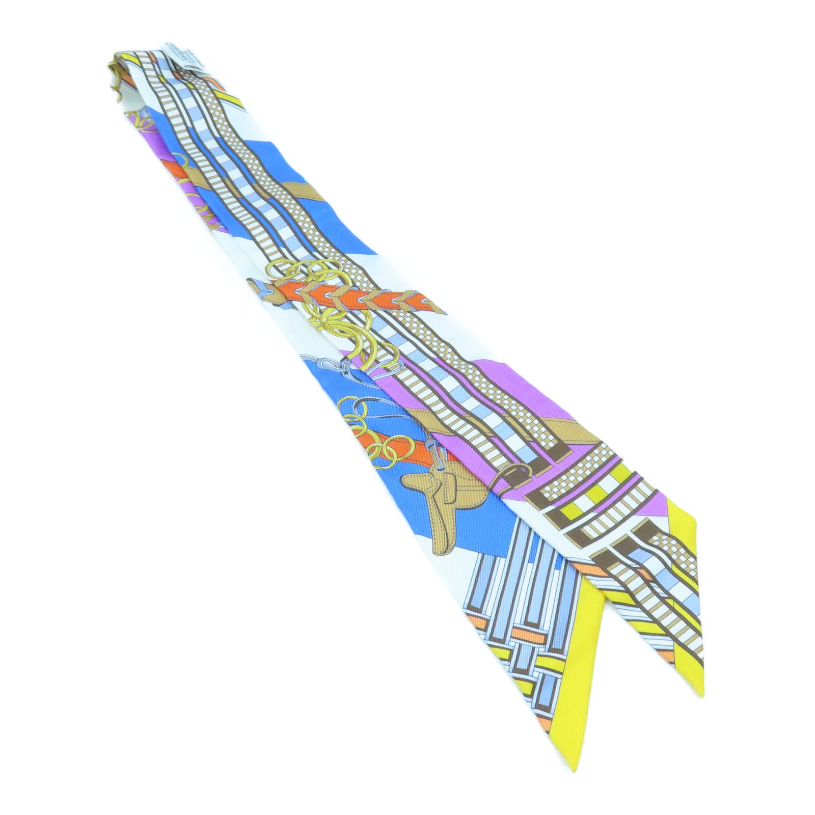 HERMES Silk Twilly Scarf Multicolor