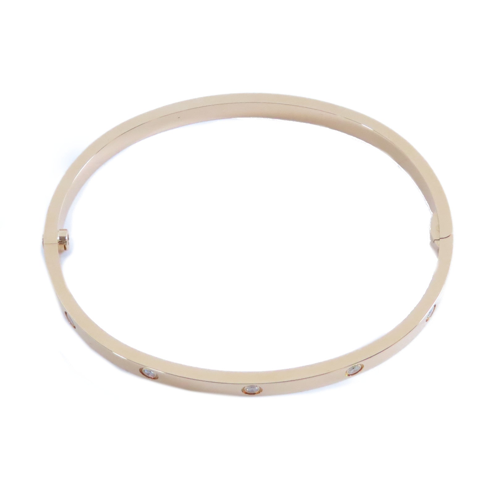 CARTIER 18K玫瑰金Love Bracelet鑽石手鐲Cartier#17