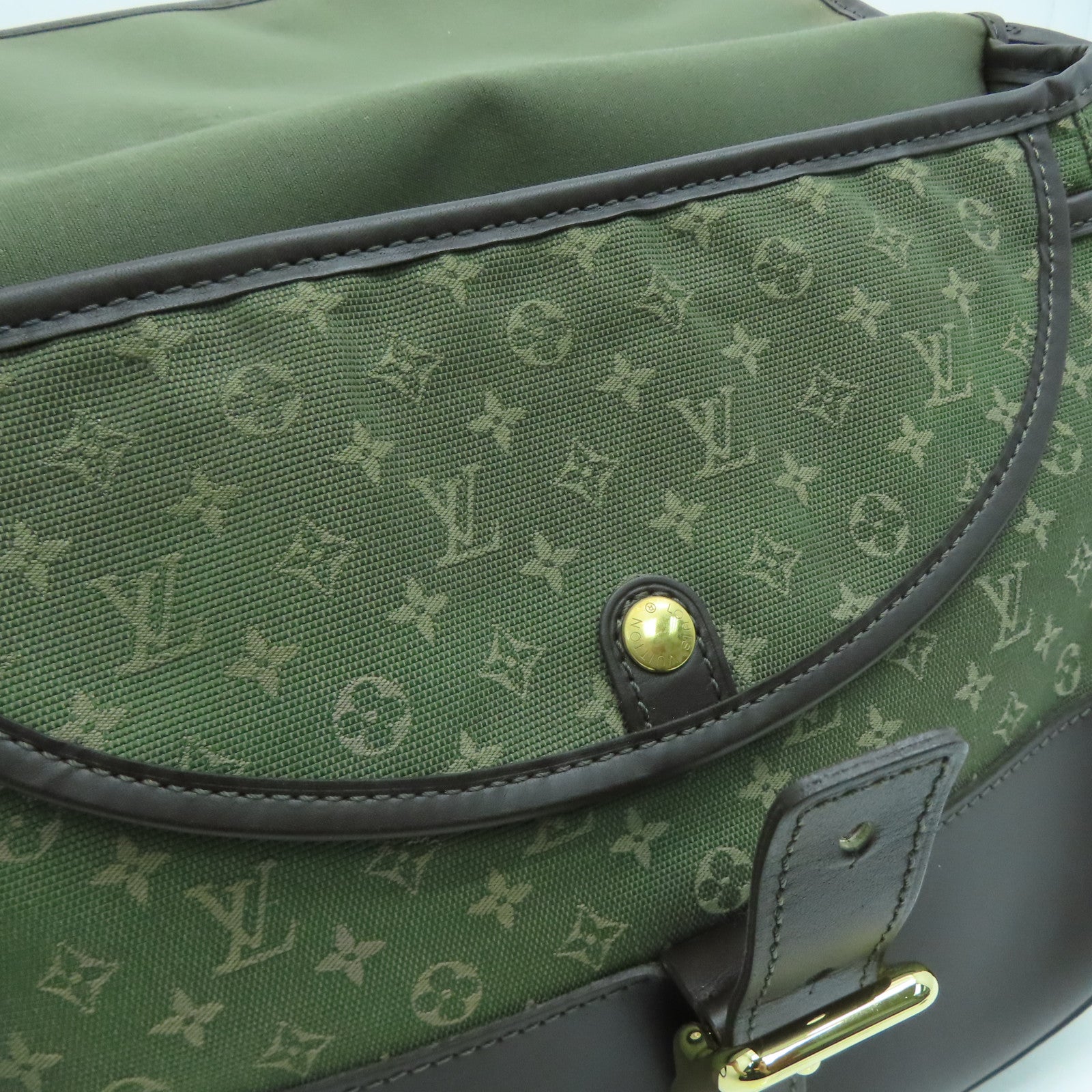 LOUIS VUITTON Monogram Mini Belangere金扣肩背袋绿色