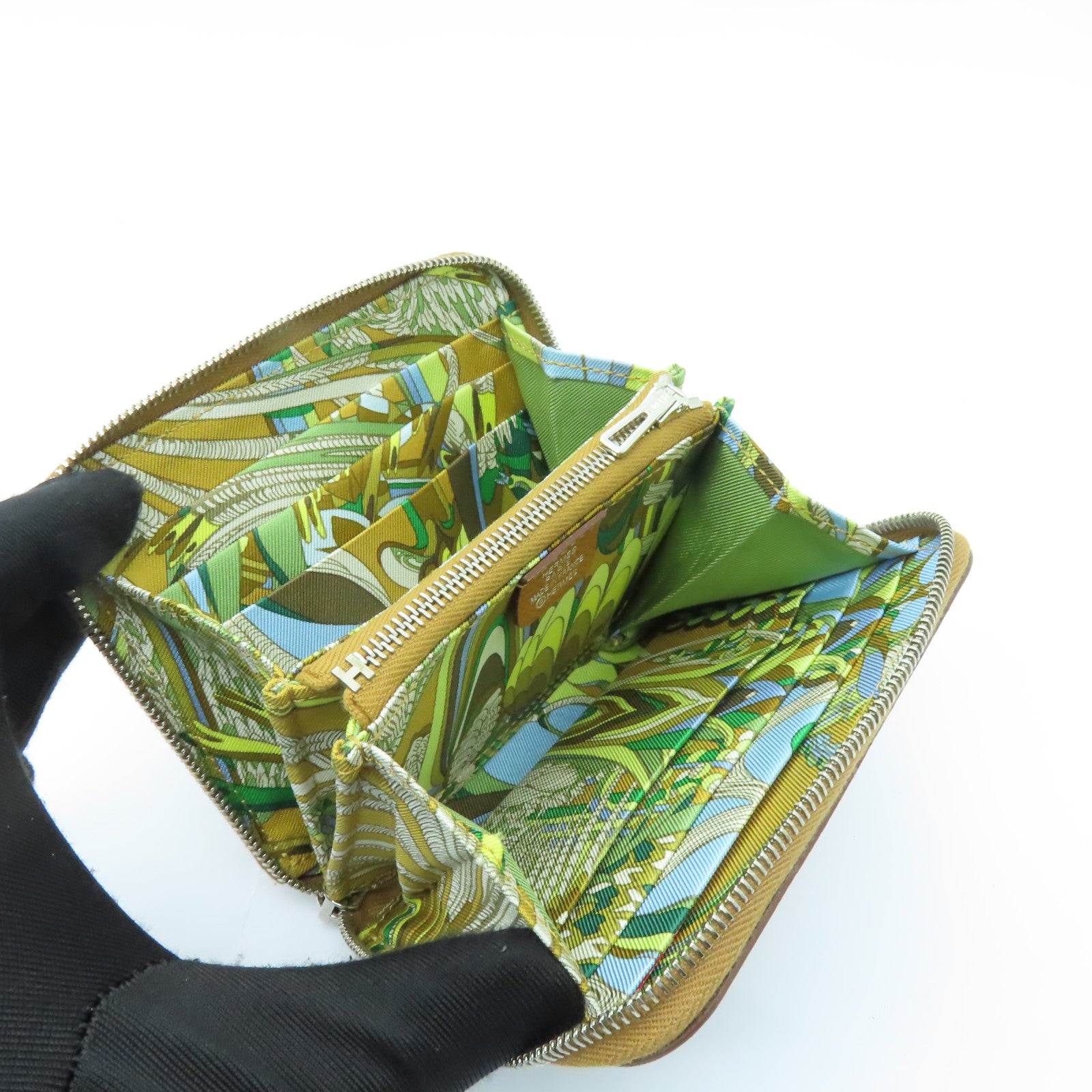 HERMES Epsom皮革Zipped Wallet銀扣錢包Gold棕色