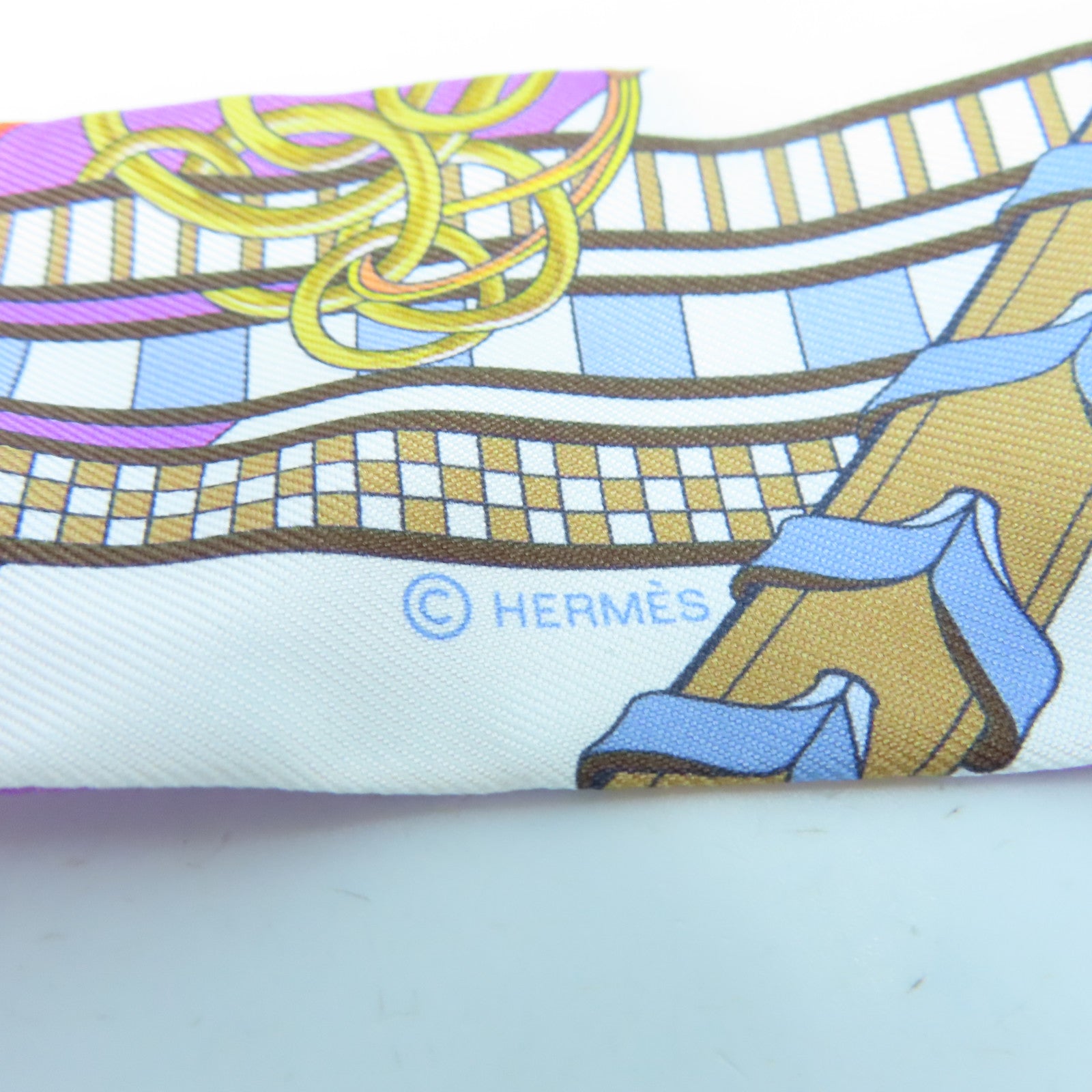 HERMES Silk Twilly Scarf Multicolor