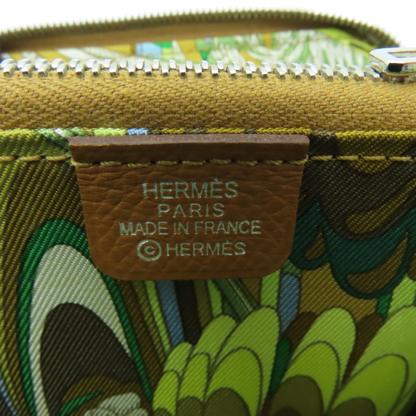 HERMES Epsom皮革Zipped Wallet銀扣錢包Gold棕色