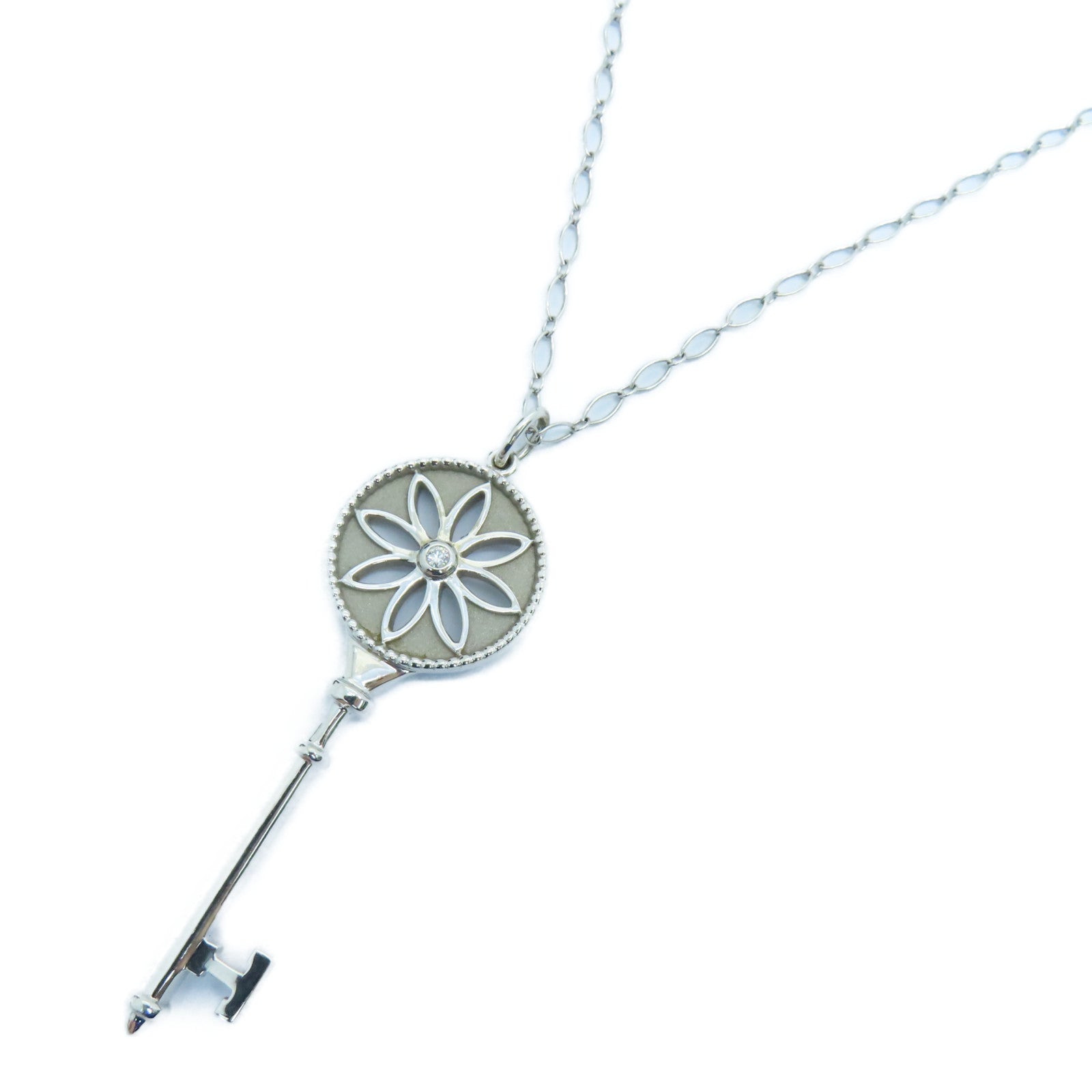 TIFFANY＆CO 18K白金Daisy Key Necklace银色