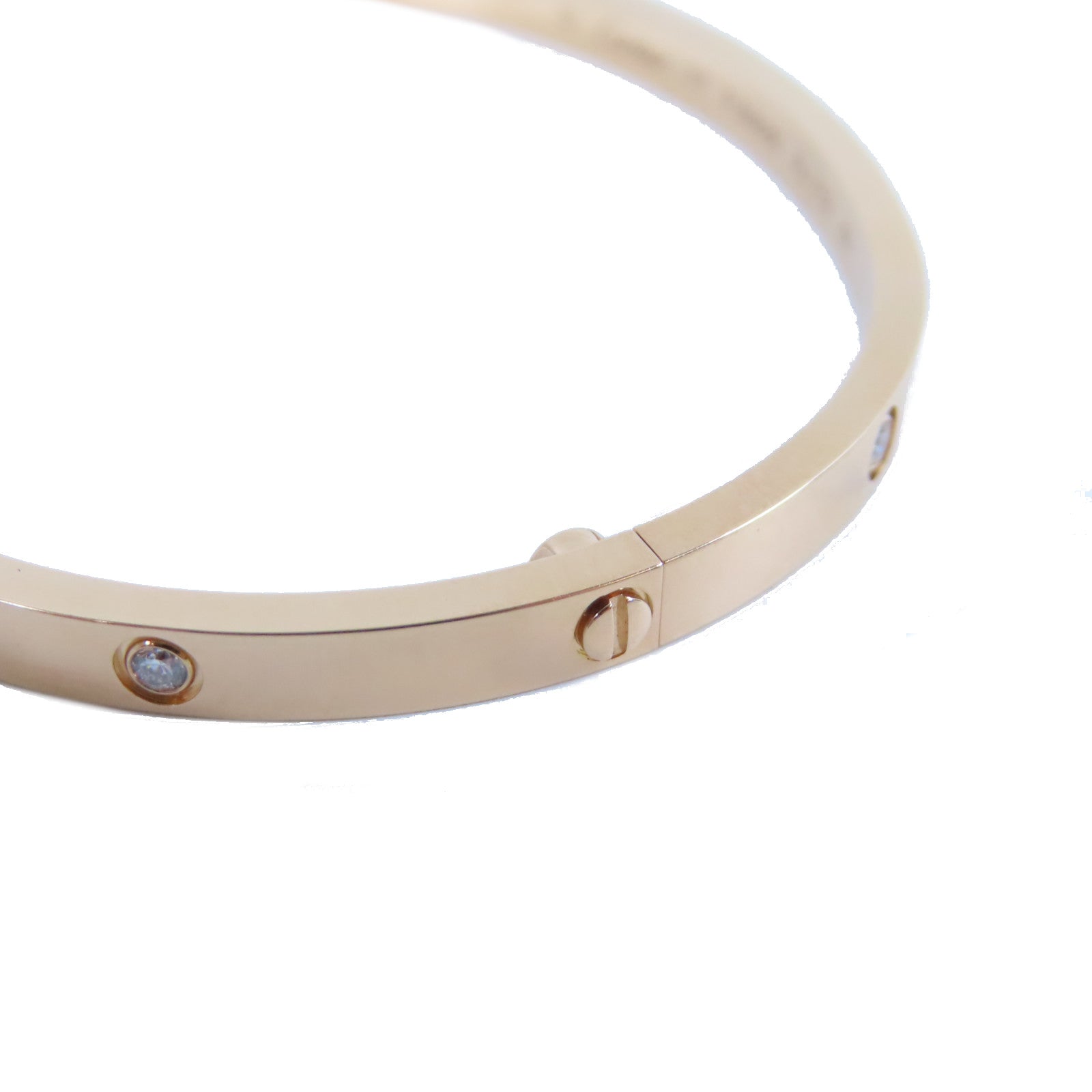 CARTIER 18K玫瑰金Love Bracelet鑽石手鐲Cartier#17