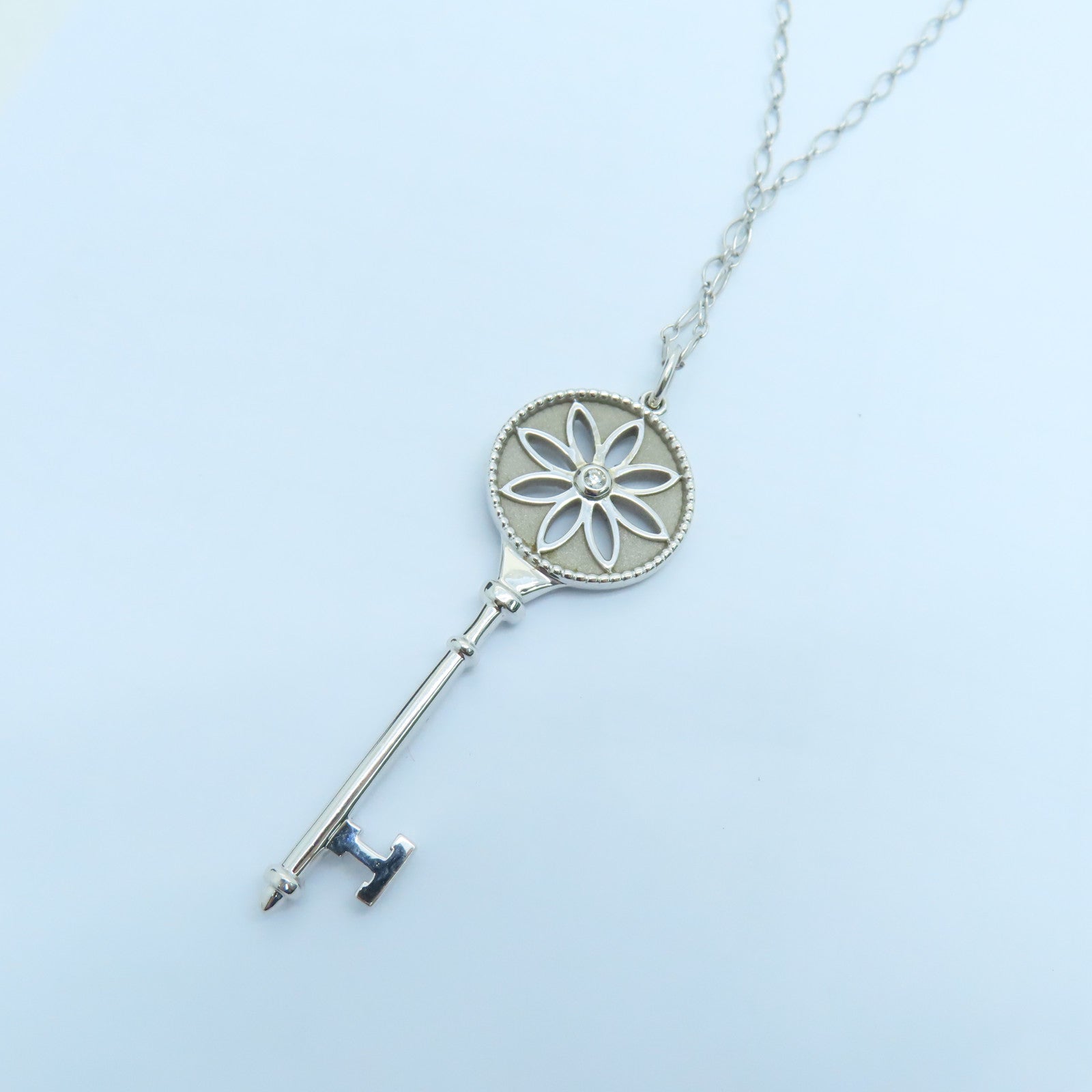 TIFFANY＆CO 18K白金Daisy Key Necklace银色
