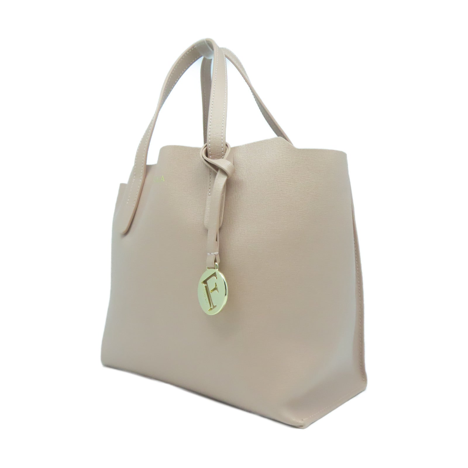 Furla 牛皮皮革Handbag金扣手挽袋粉紅色