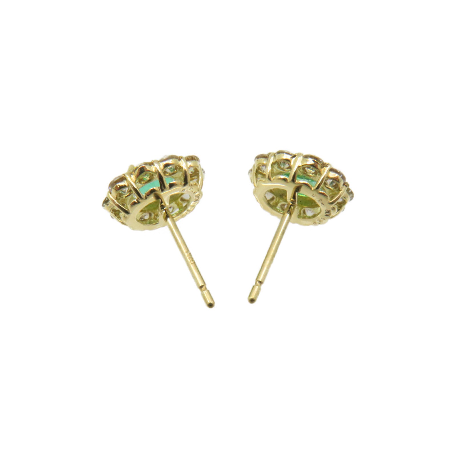 JEWELRY 18K黃金/0.60ct綠寶石/0.70ct鑽石Emerald Earrings耳環